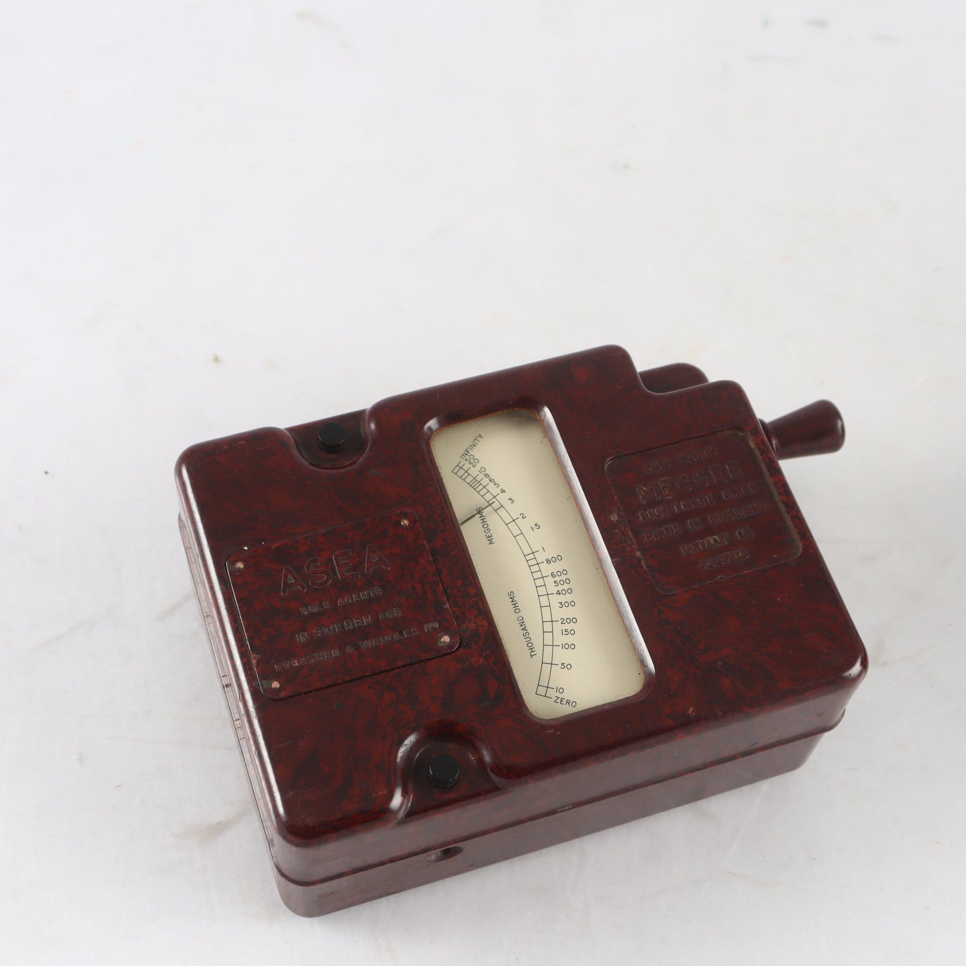 Asea Megger, vintage, ohm mätare, 500V