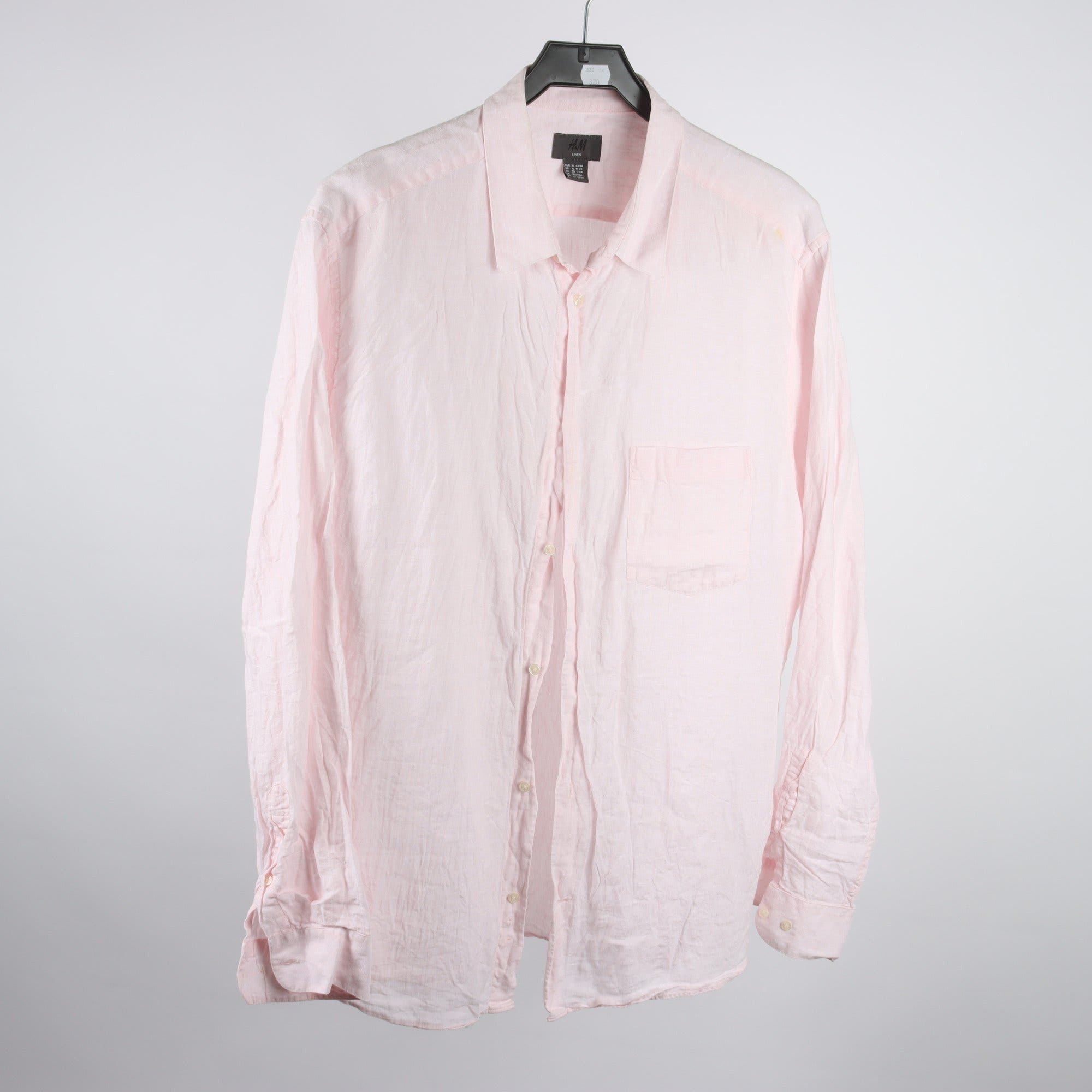 Skjorta, H&M, rosa, 100% lin, stl. XL.