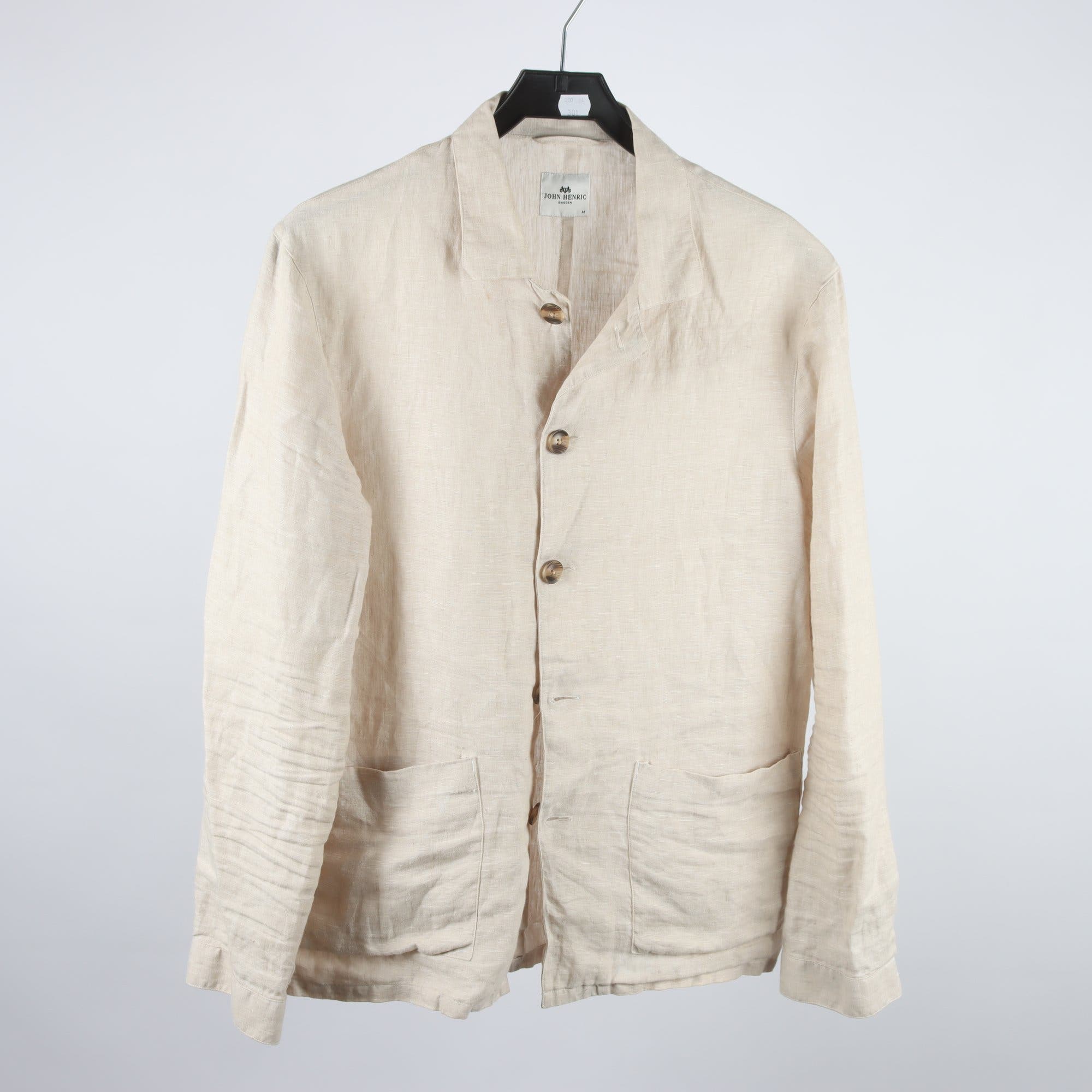Worker Jacket, John Henric, beige, 100% lin, stl. M.