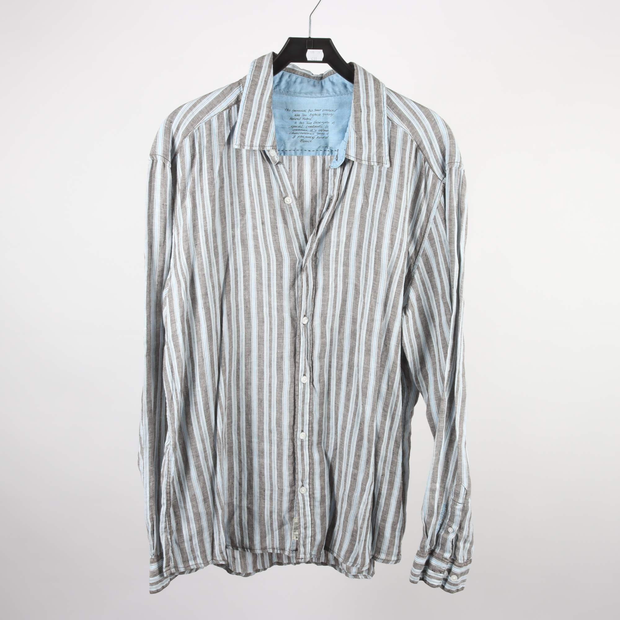 Skjorta, Esprit, randig, blå, grå, 100% lin, stl. XXL.