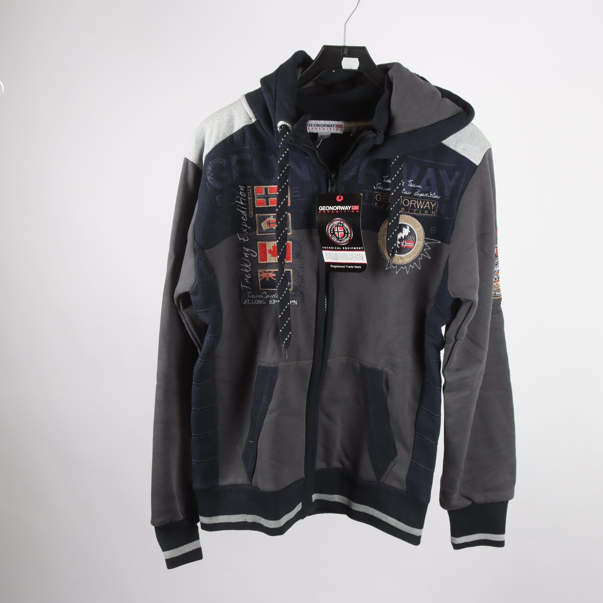 Hoodie, Geonorway Expedition, blå, grå, stl. L.