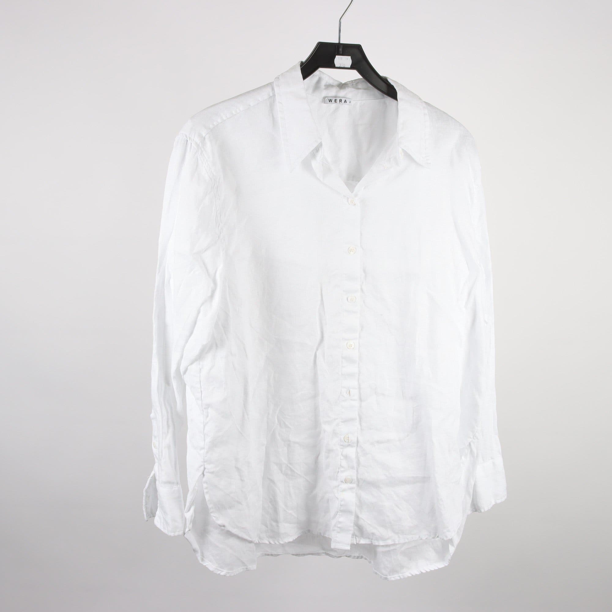 Blus, Wera, vit, 100% lin, stl. 42.