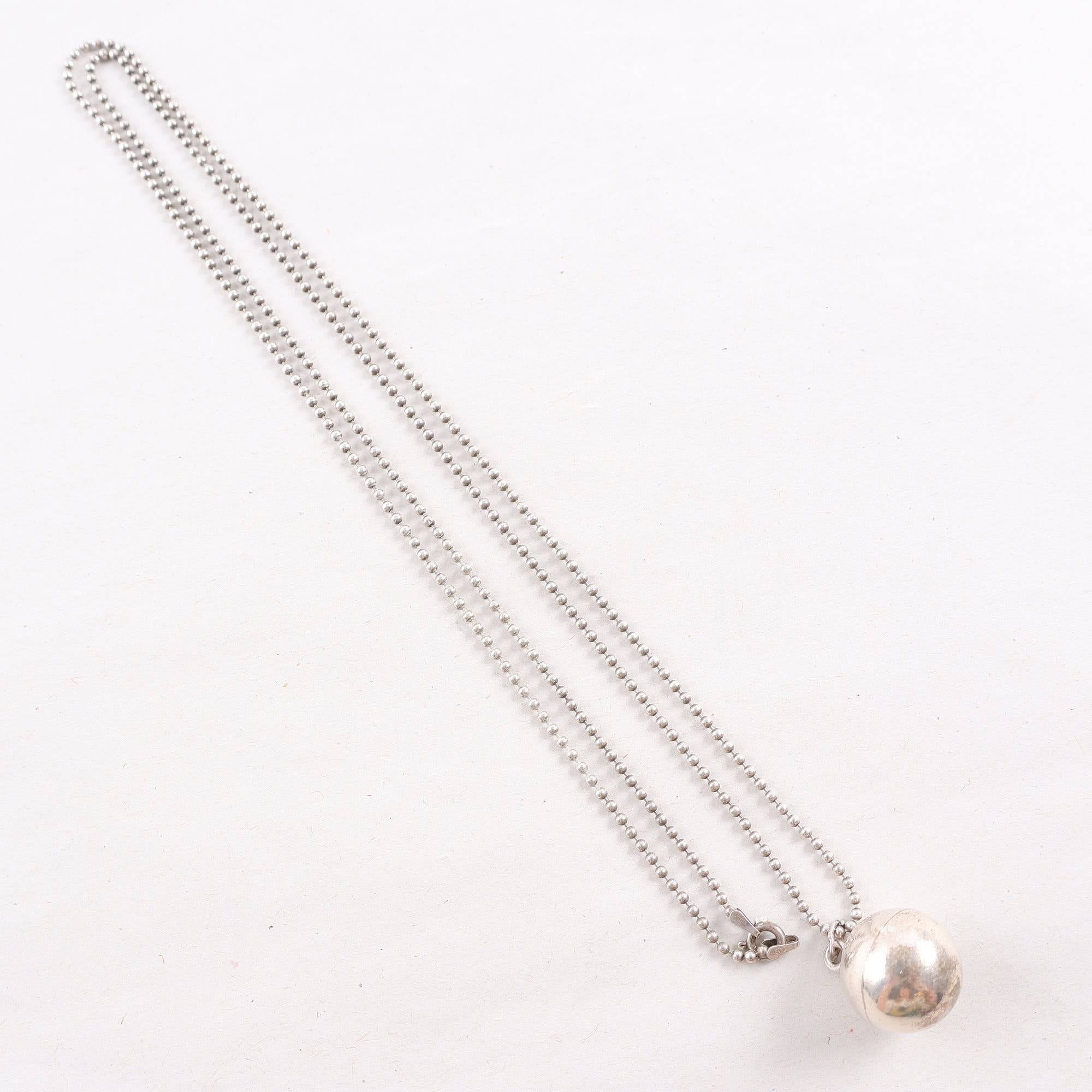 Halsband & hänge, silver, vikt: 14.7g