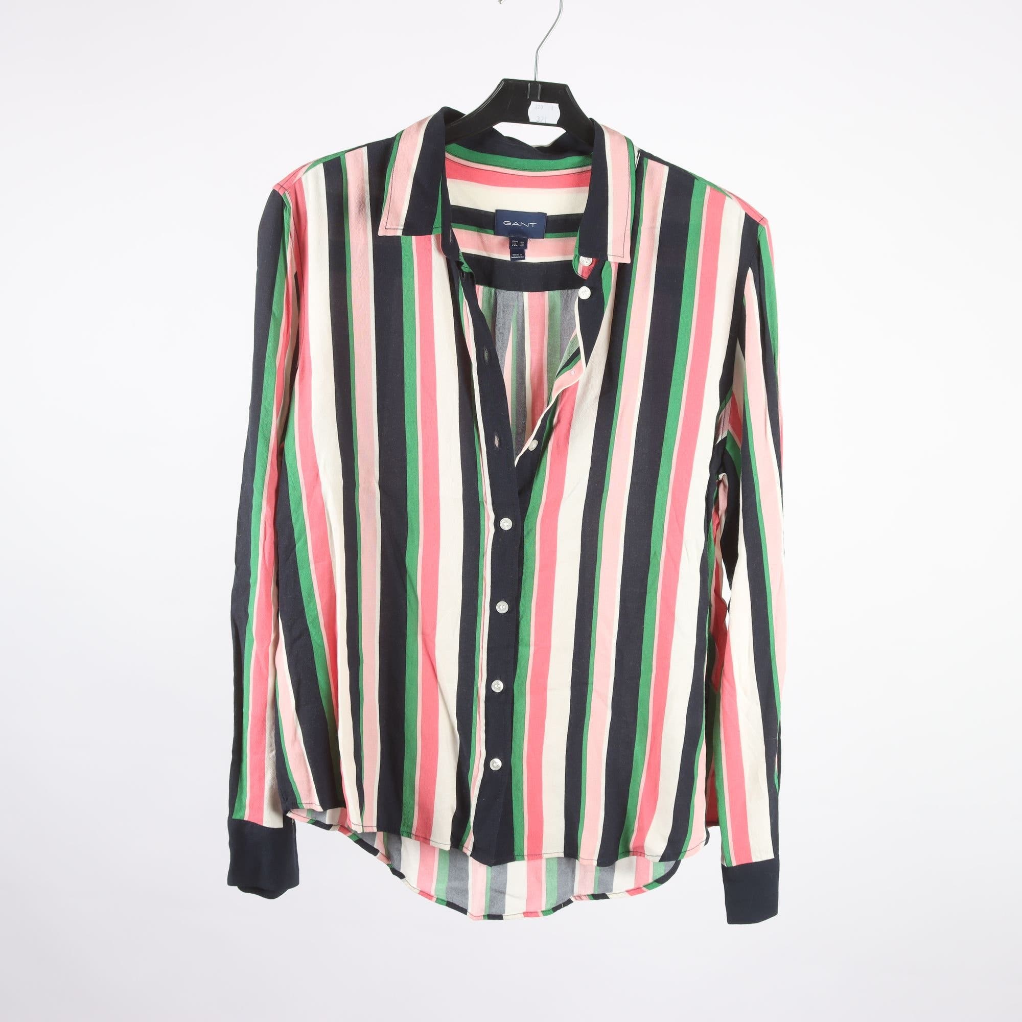 Blus, Gant, randig, rosa, grön, stl. 40.
