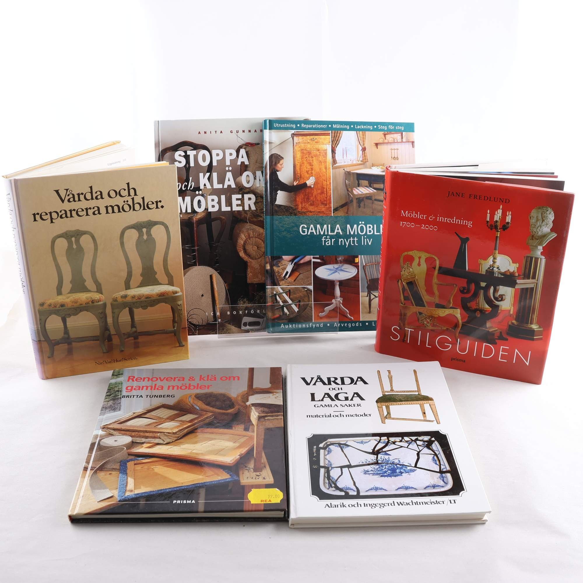 Bokpaket, Möbler & Möbelvård, 6 titlar. Samfraktas ej