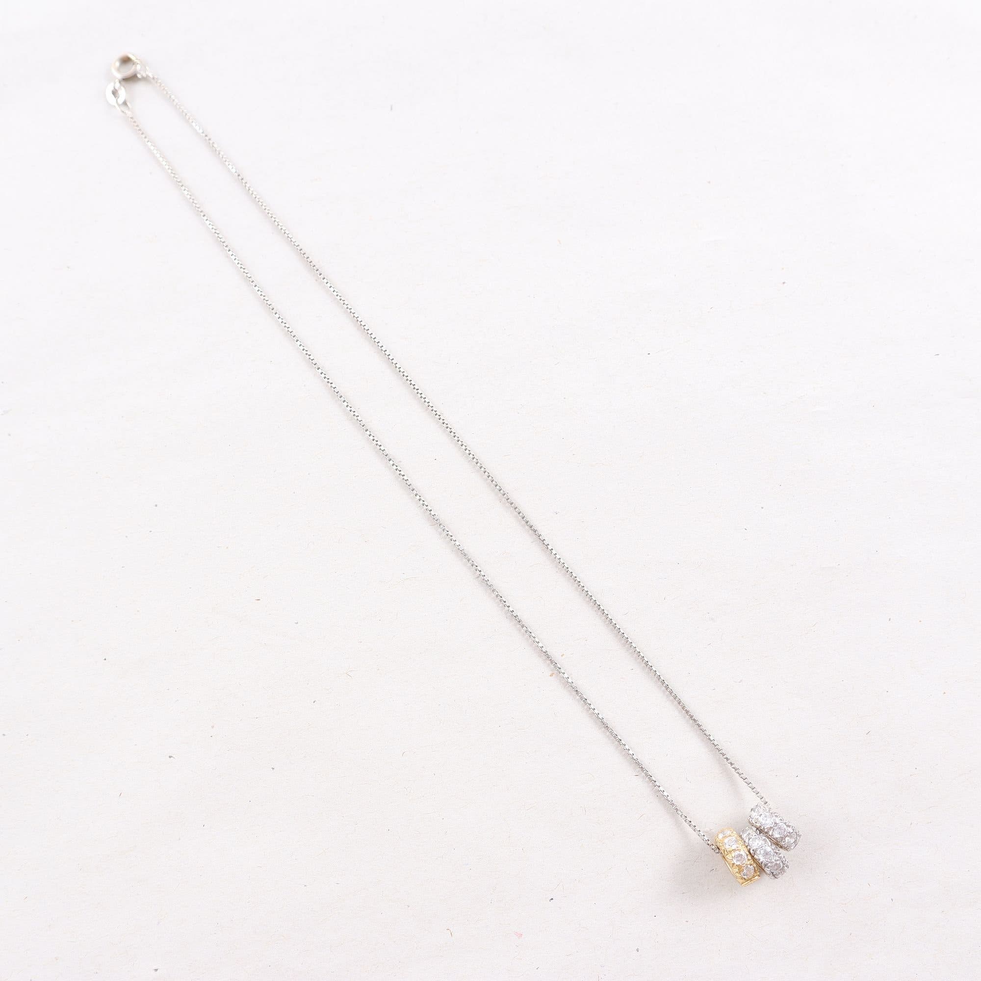 Halsband & hängen, vitt guld 18k, brv: 5.6g
