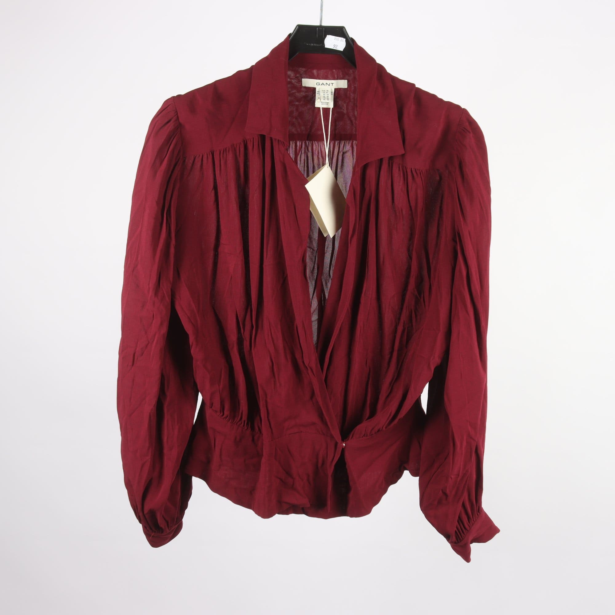 Blus, Gant, vinröd, stl. 36