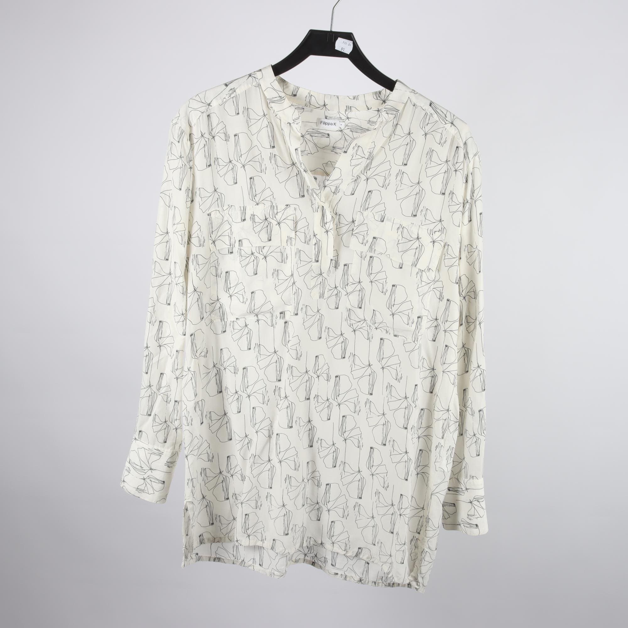 Blus, Filippa K, vit, mönstrad, stl. M