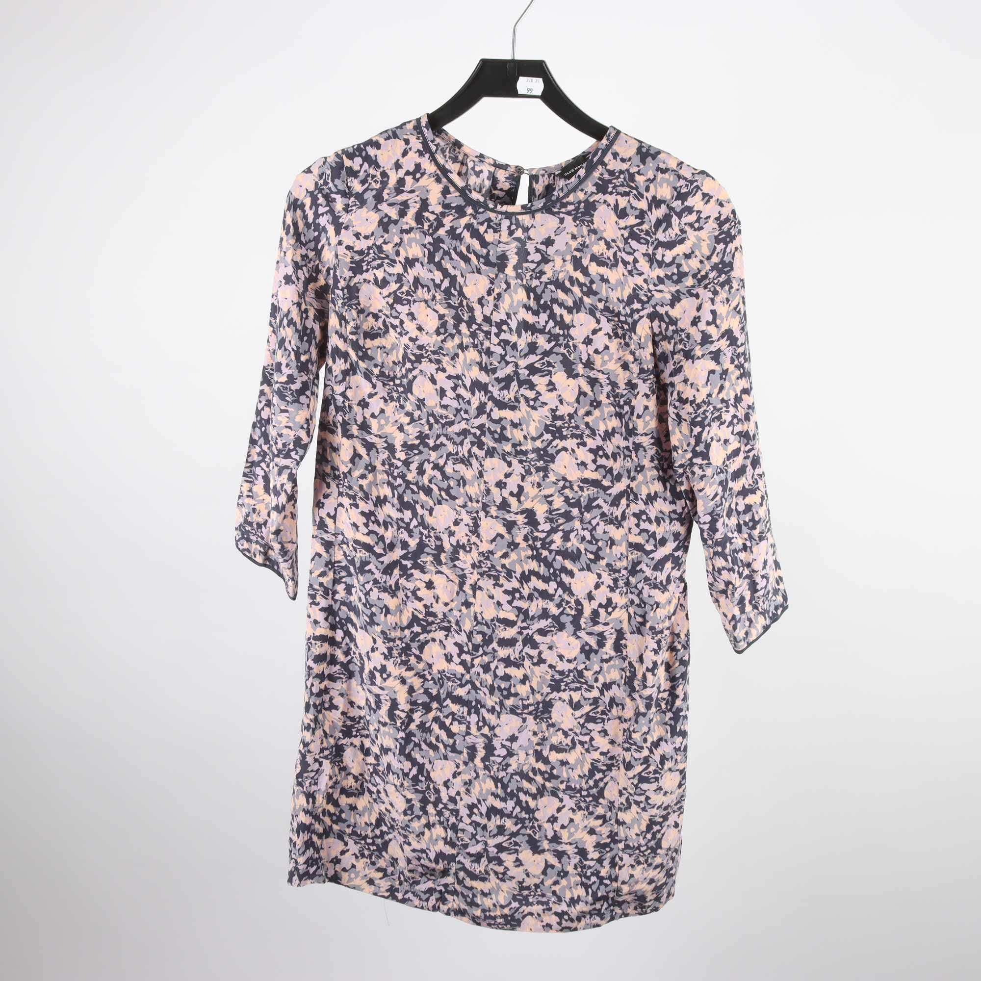 Klänning, Club Monaco, mönstrad, 100% silke, stl. 4 (XS)