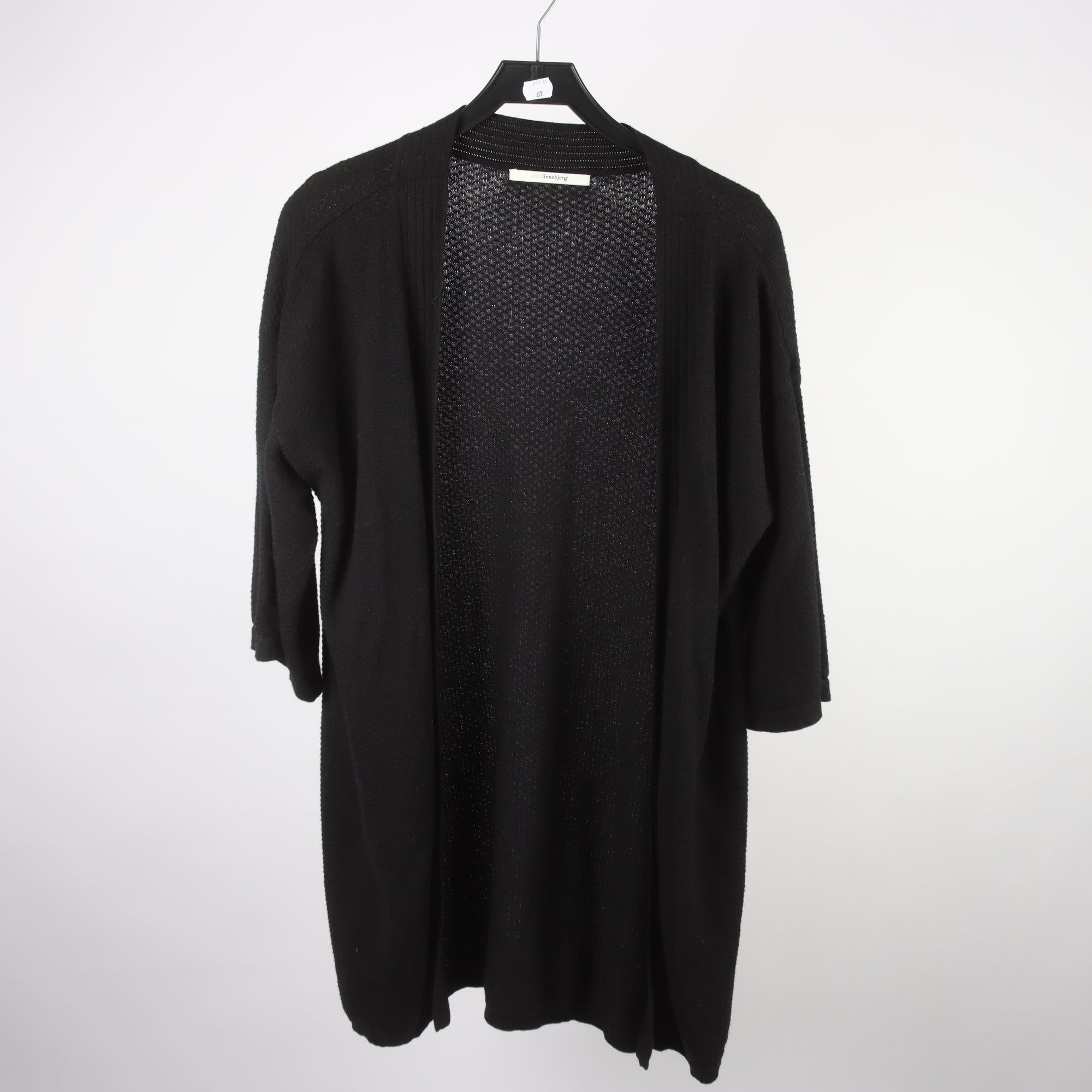 Kofta, Sibin Linnebjerg, svart, 100% merino ull, stl. M