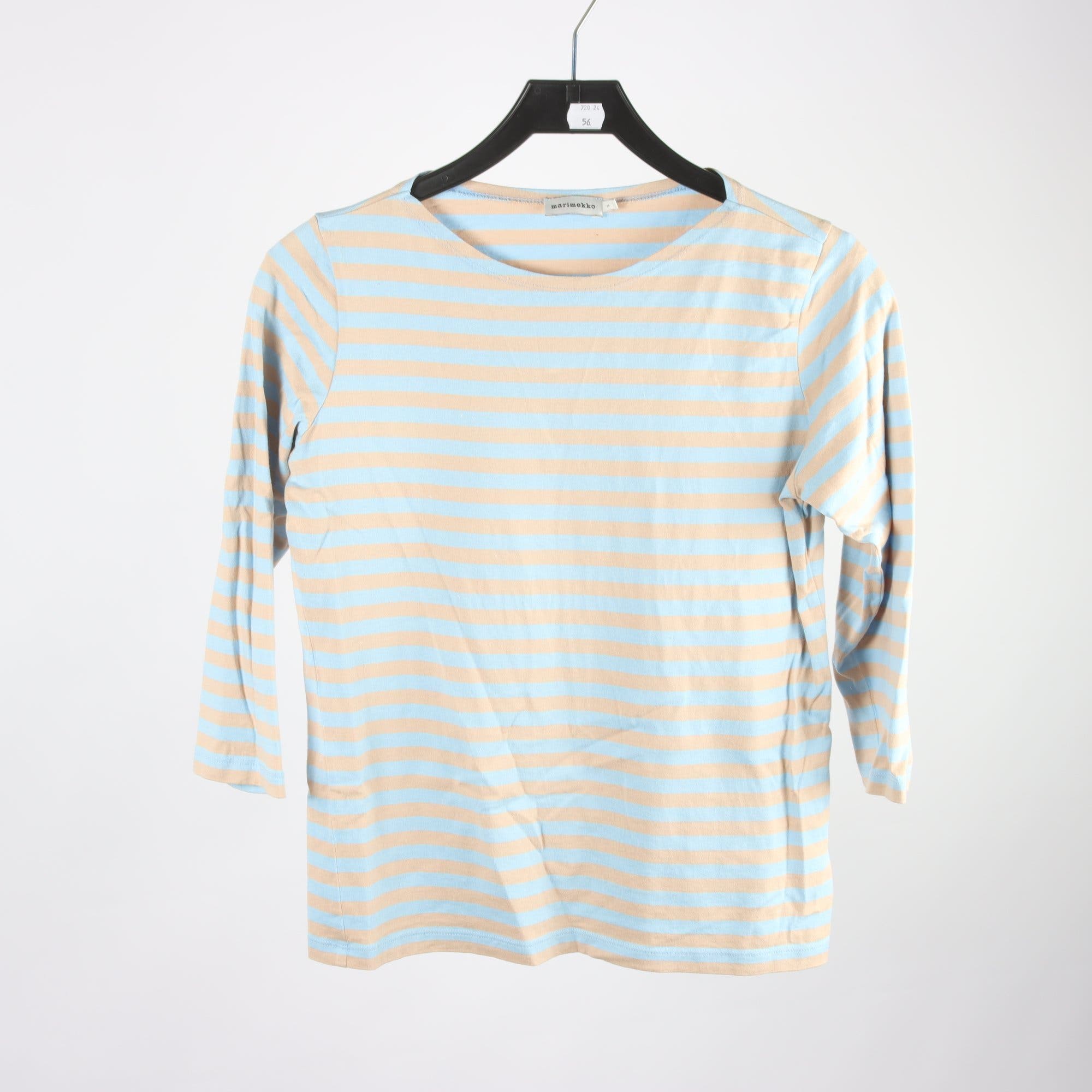 Tröja, Marimekko, blå, beige, randig, stl. S