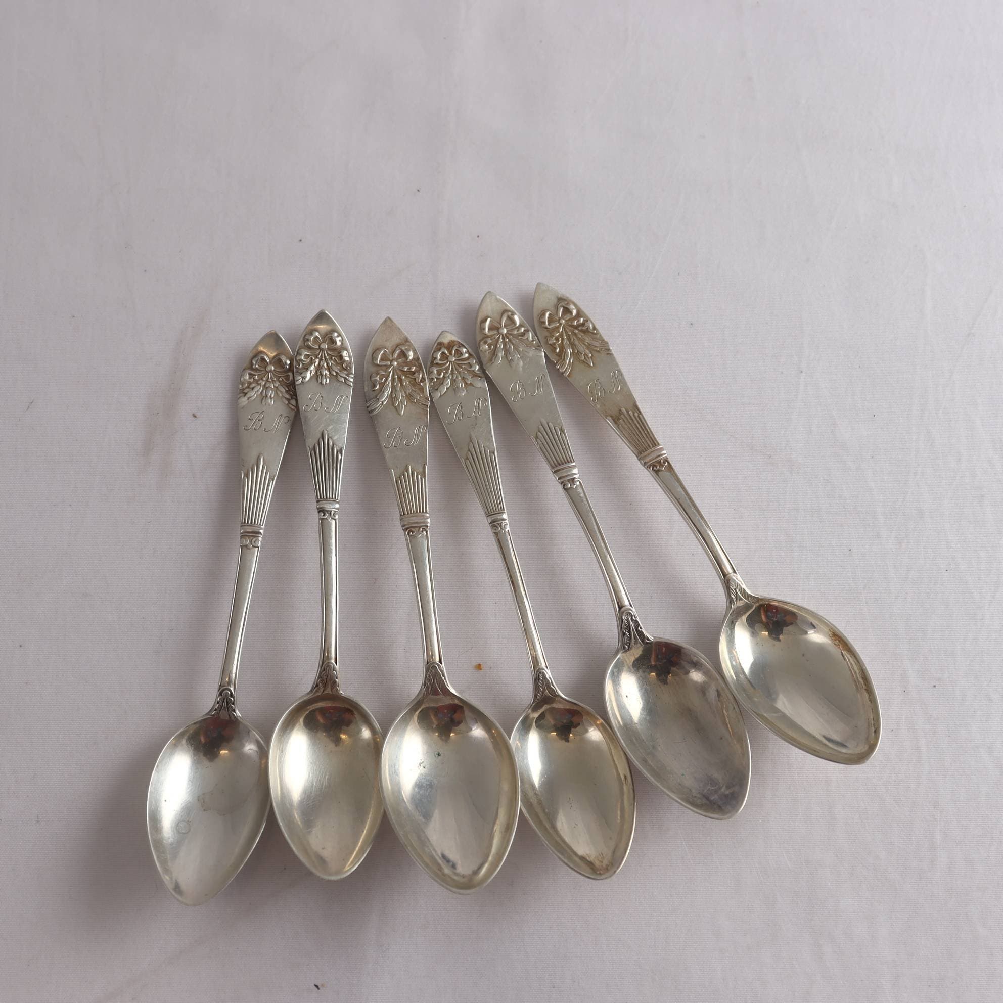 Kaffeskedar, silver, Empire, C.G.Hallberg, Stockholm, 1930, 6 st