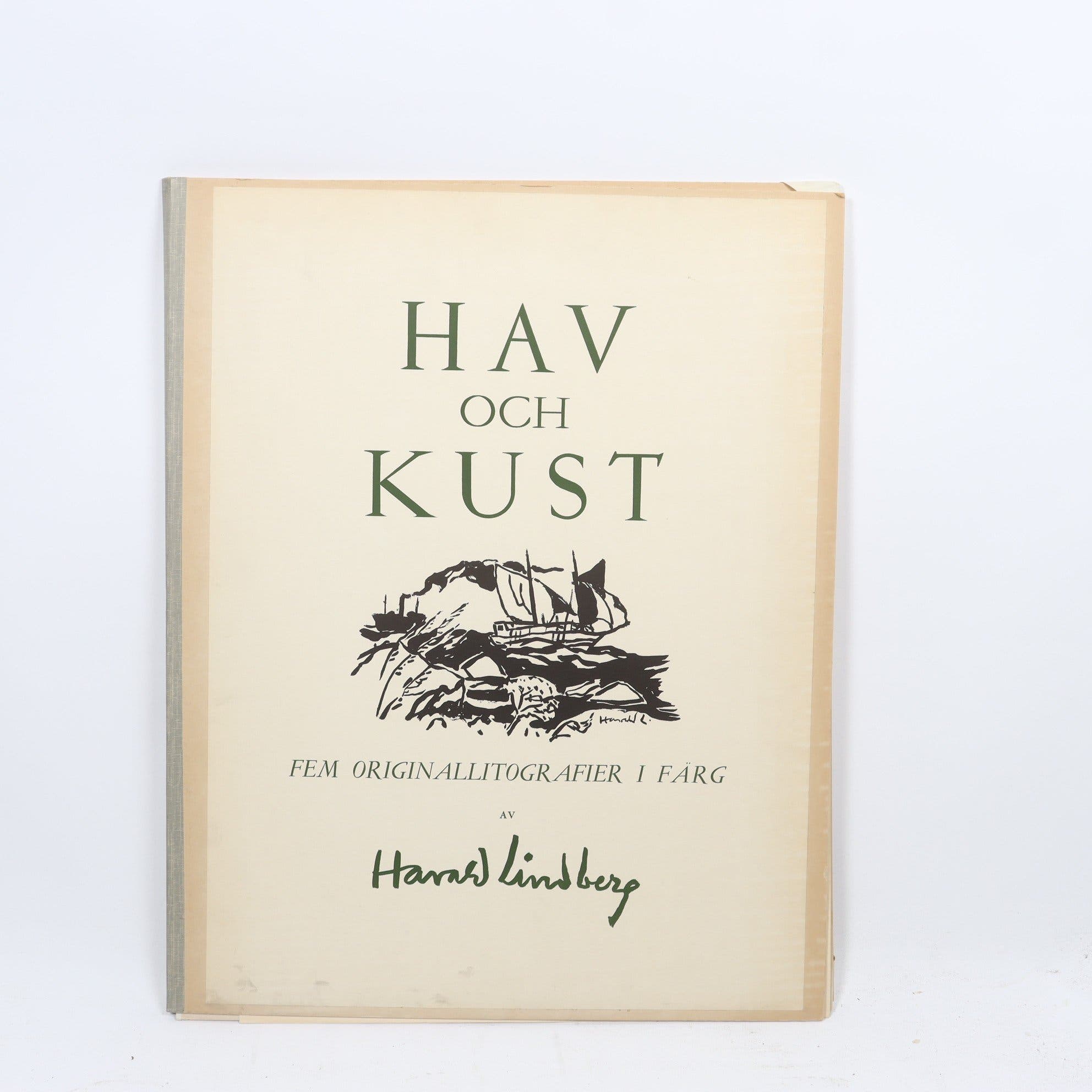 Konstmapp, färglitografier, Harald Lindberg, sign. HC 1, 5 st. Endast avh.