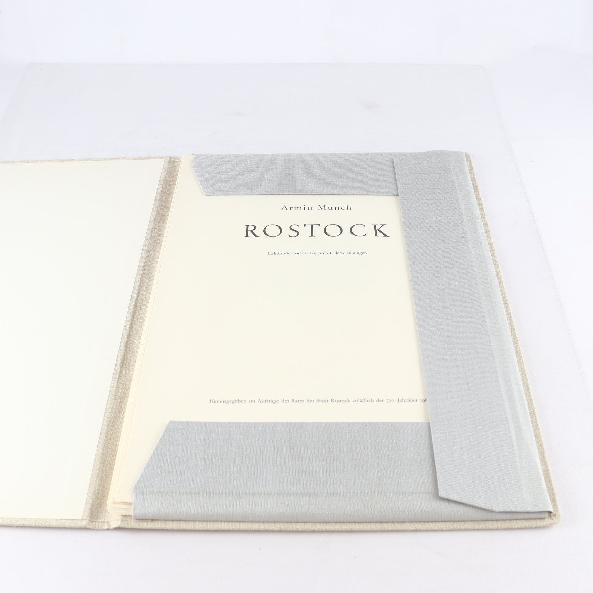 Konstmapp, collotyper, Armin Münch, Rostock, 1968, 21 st. Samfraktas ej.