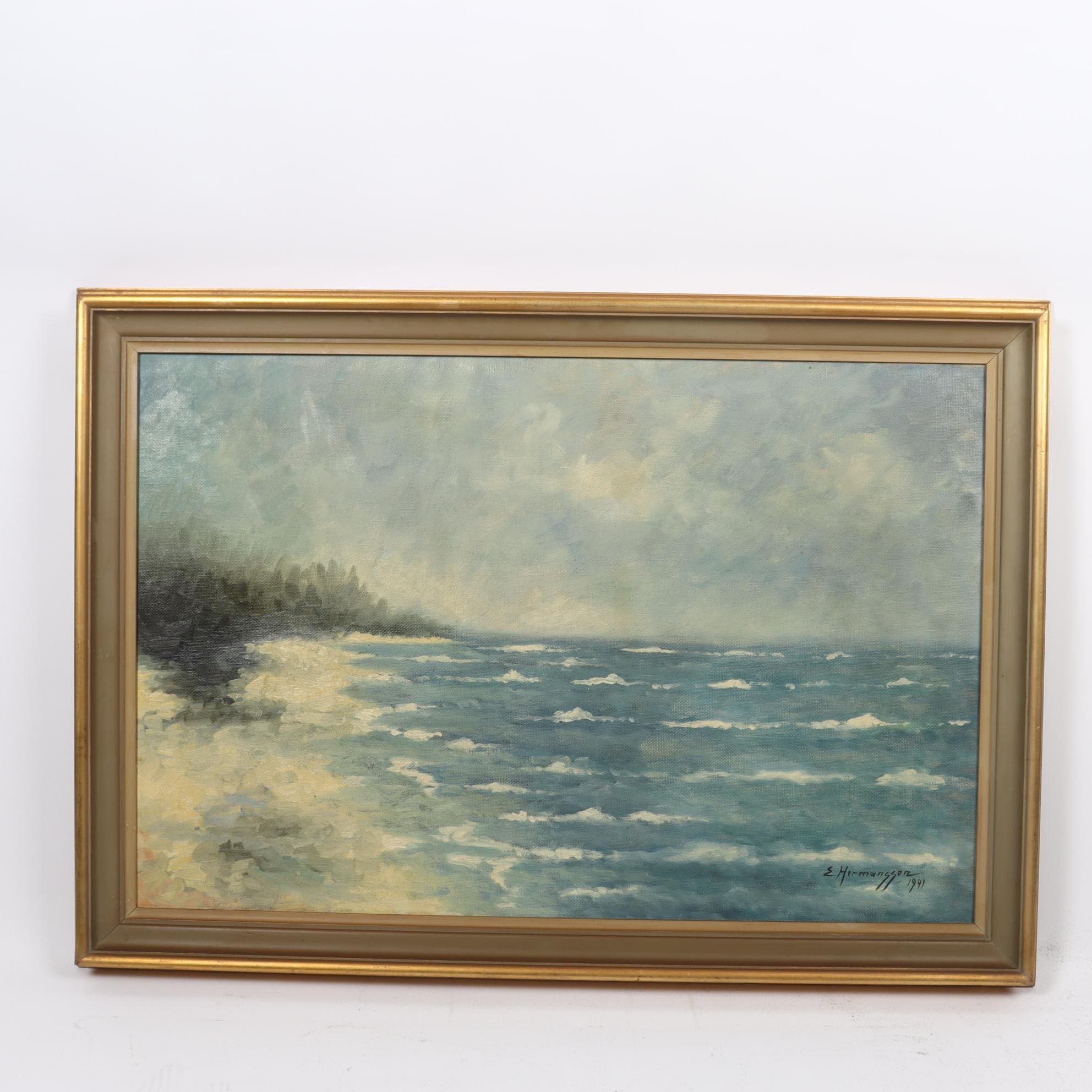 Olja på duk, Eric Hermansson, 1910-1989), signerad, 1941. Endast avhämtning.