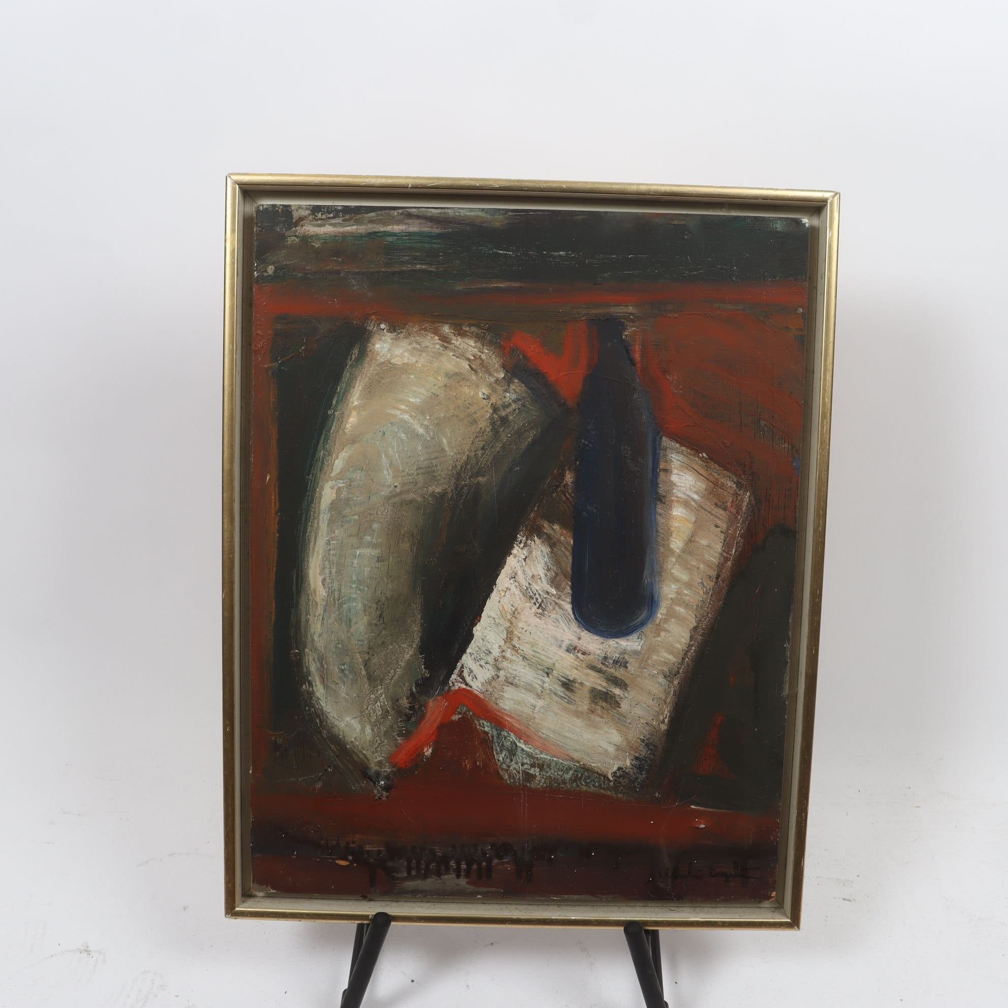 Olja på pannå, stillében, Martin Engström, (f. 1955), signerad. Samfraktas ej.