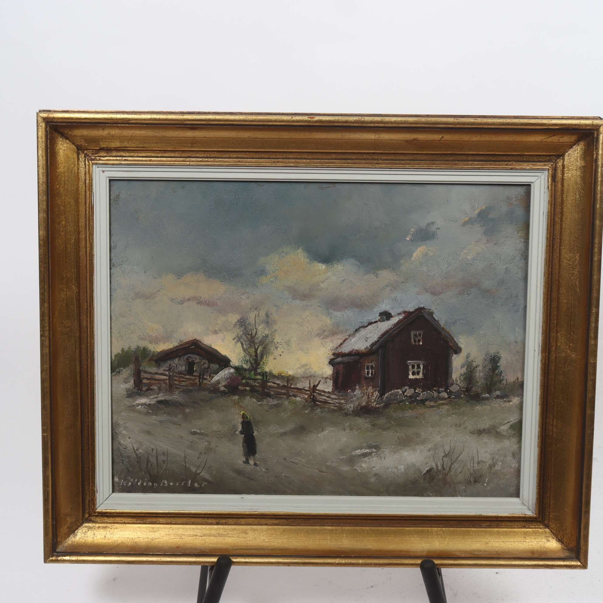 Olja på pannå, Hilding Bossler, (1899-1994), signerad. Samfraktas ej.