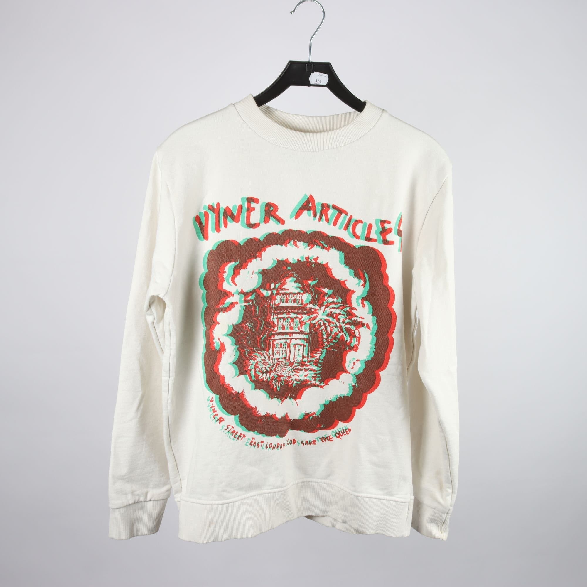 Sweatshirt, Vyner Articles, vit, stl. S