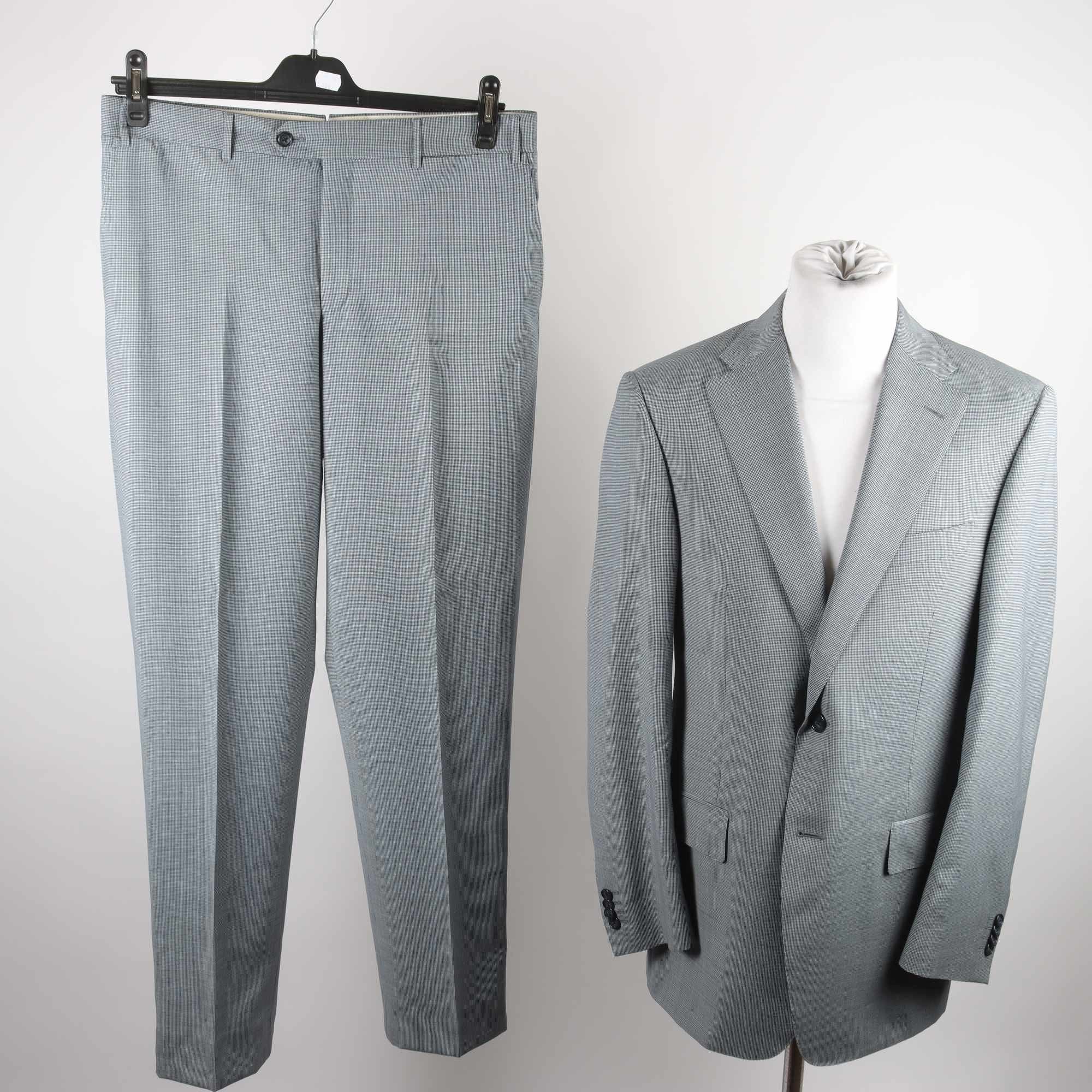 Kostym, Corneliani, blå, grå, mönstrad, stl. 50