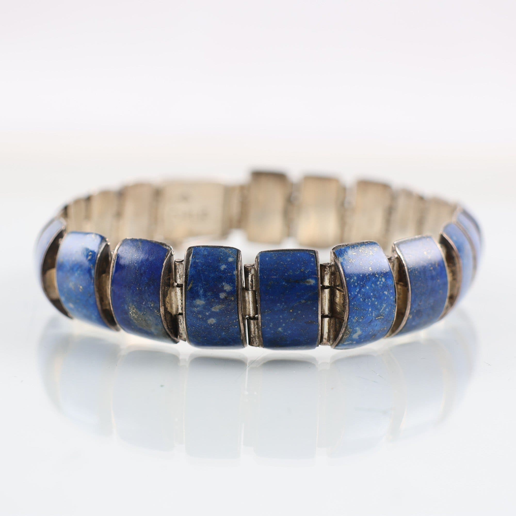Armband, silver, Lapis – Lazuli pärlor, brv: 41.7g