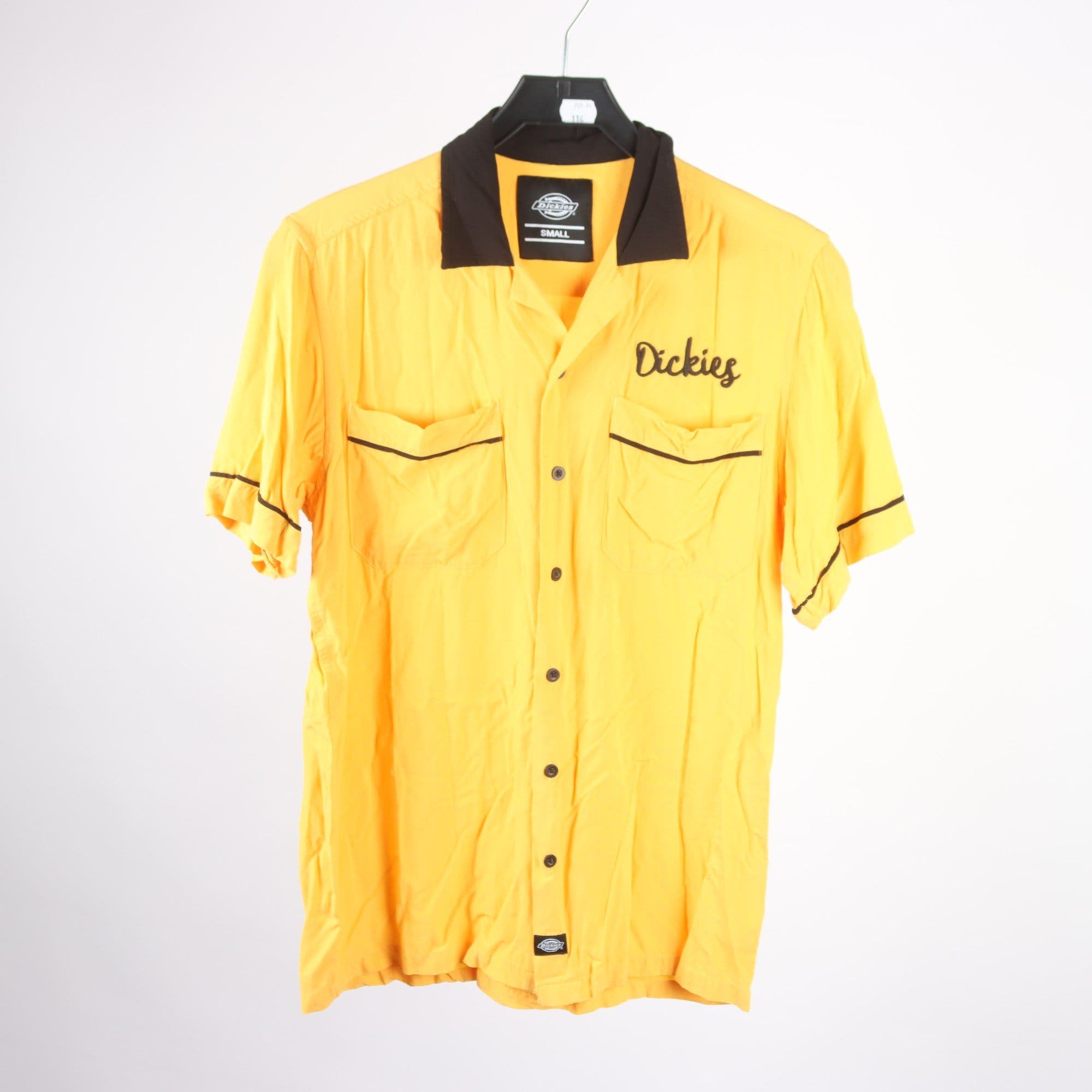 Skjorta, Dickies, gul/orange, svart, stl. S