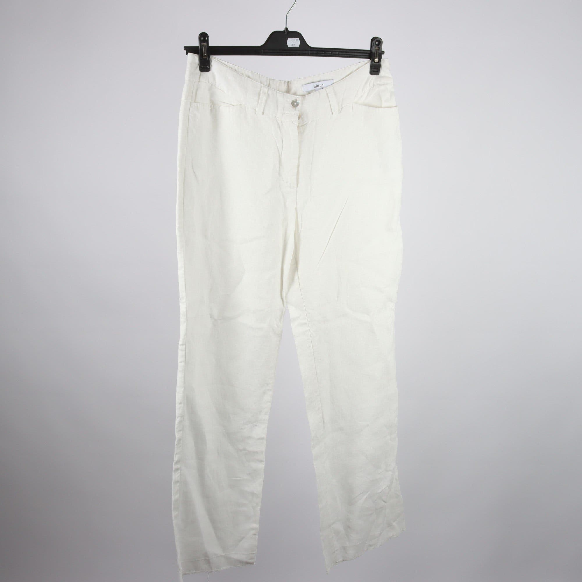 Byxor, Almia, vit, 100% linne, stl. 40