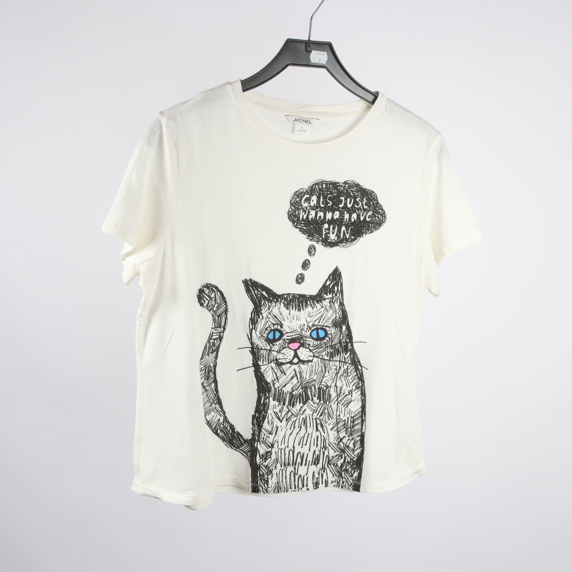 T-shirt, Monki, vit, stl. L