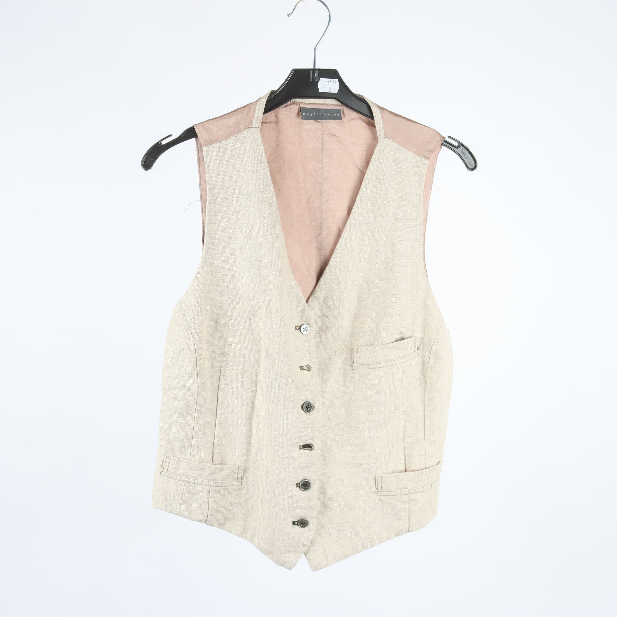 Väst, Nygårdsanna, beige, 100% linne, stl. 42