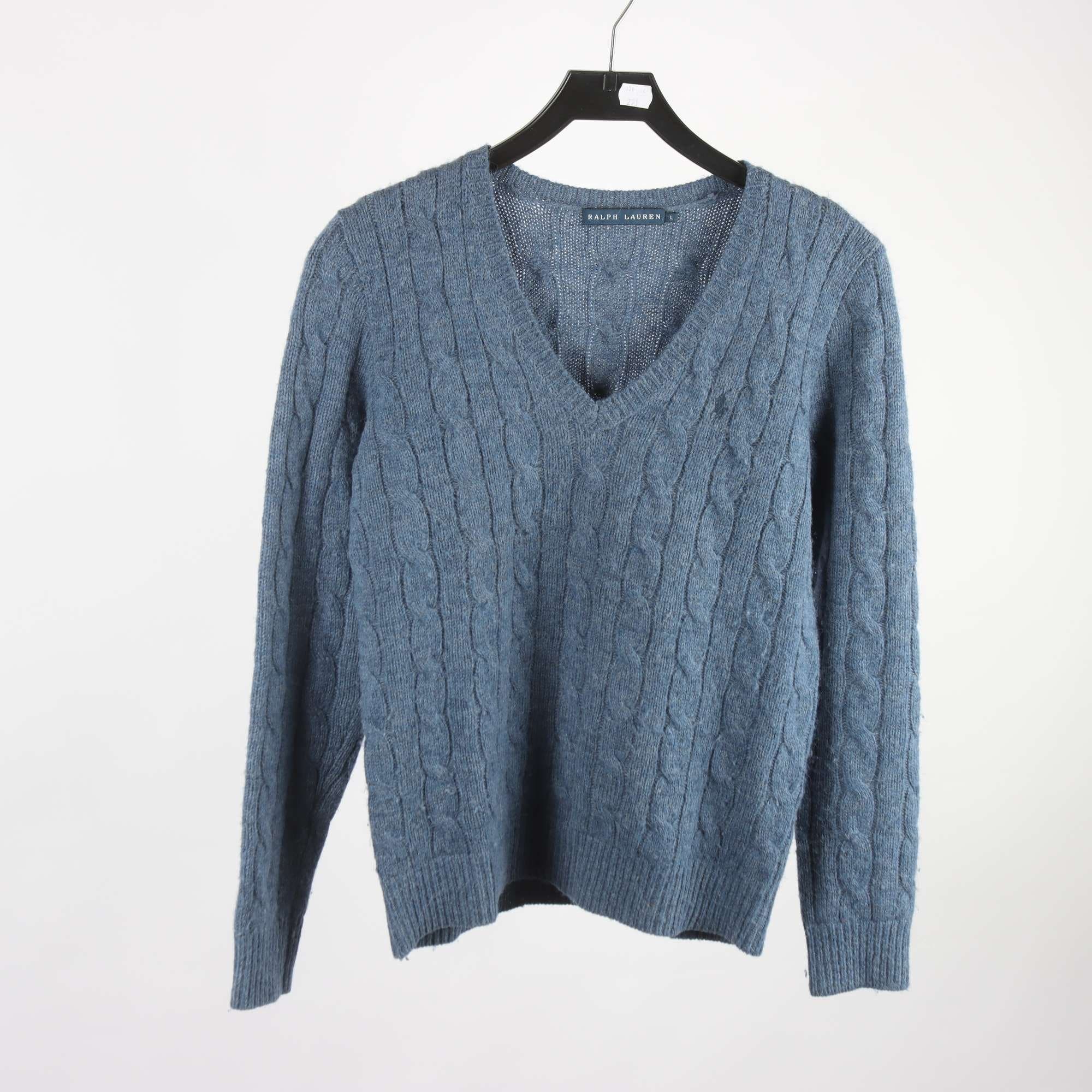 Tröja, Ralph Lauren, blå, ull, alpaca, cashmere, stl. L.