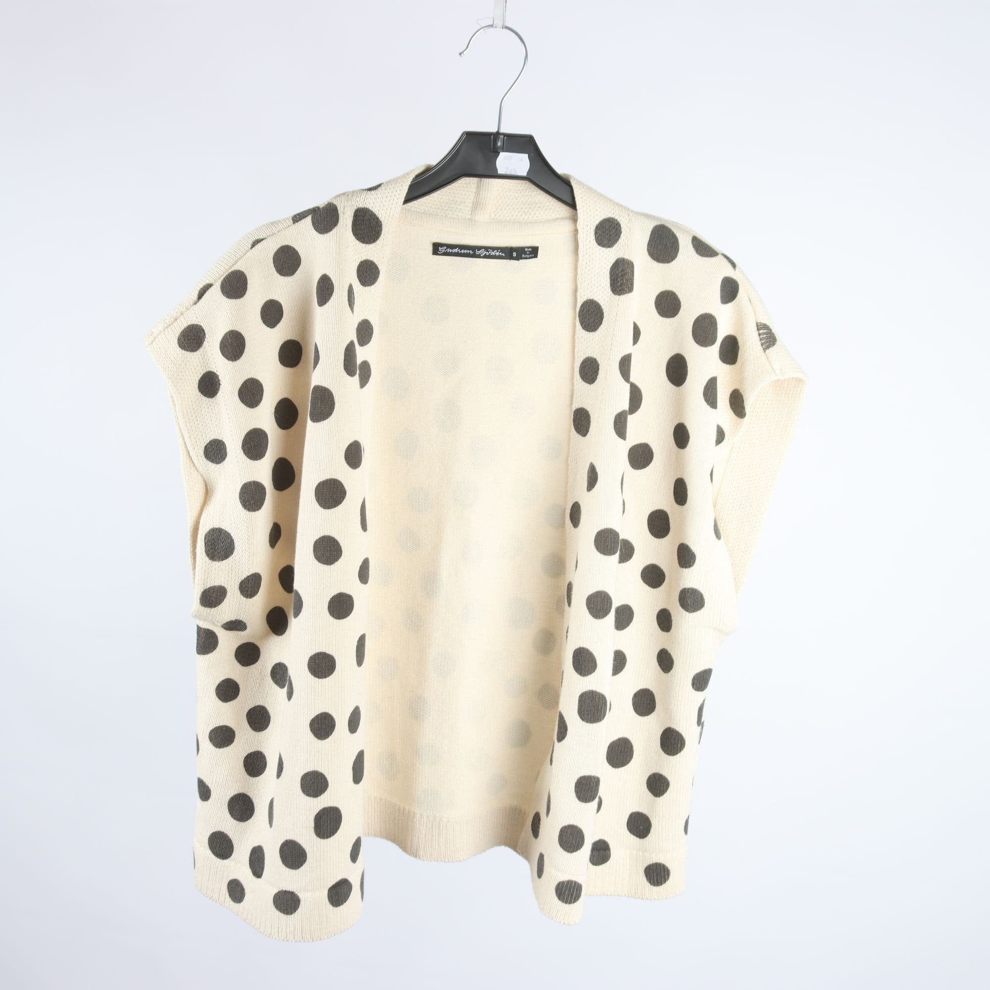 Väst, Gudrun Sjödén, prickig, grå, beige, stl. S.