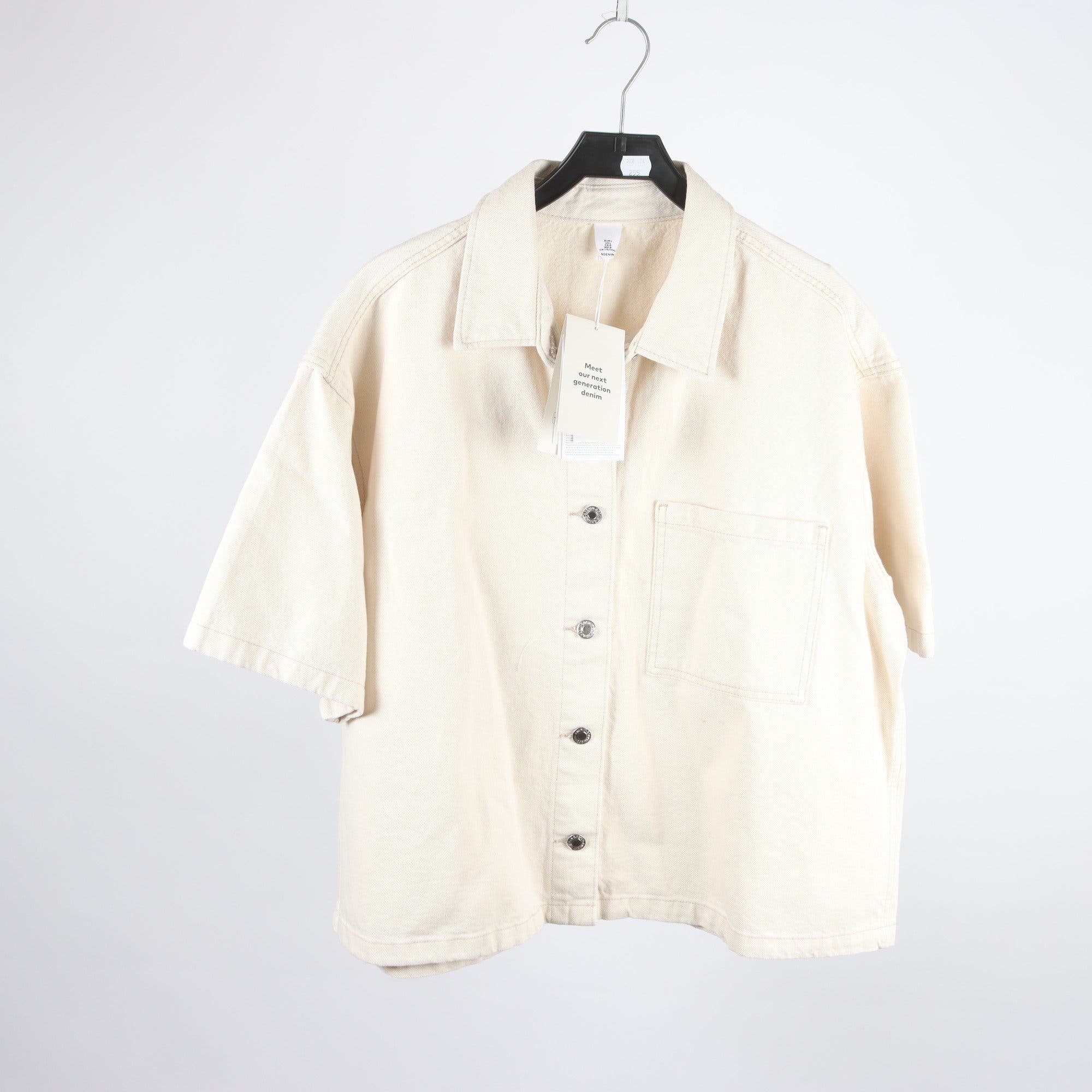 Jeansskjorta, H&M, beige, stl. L.