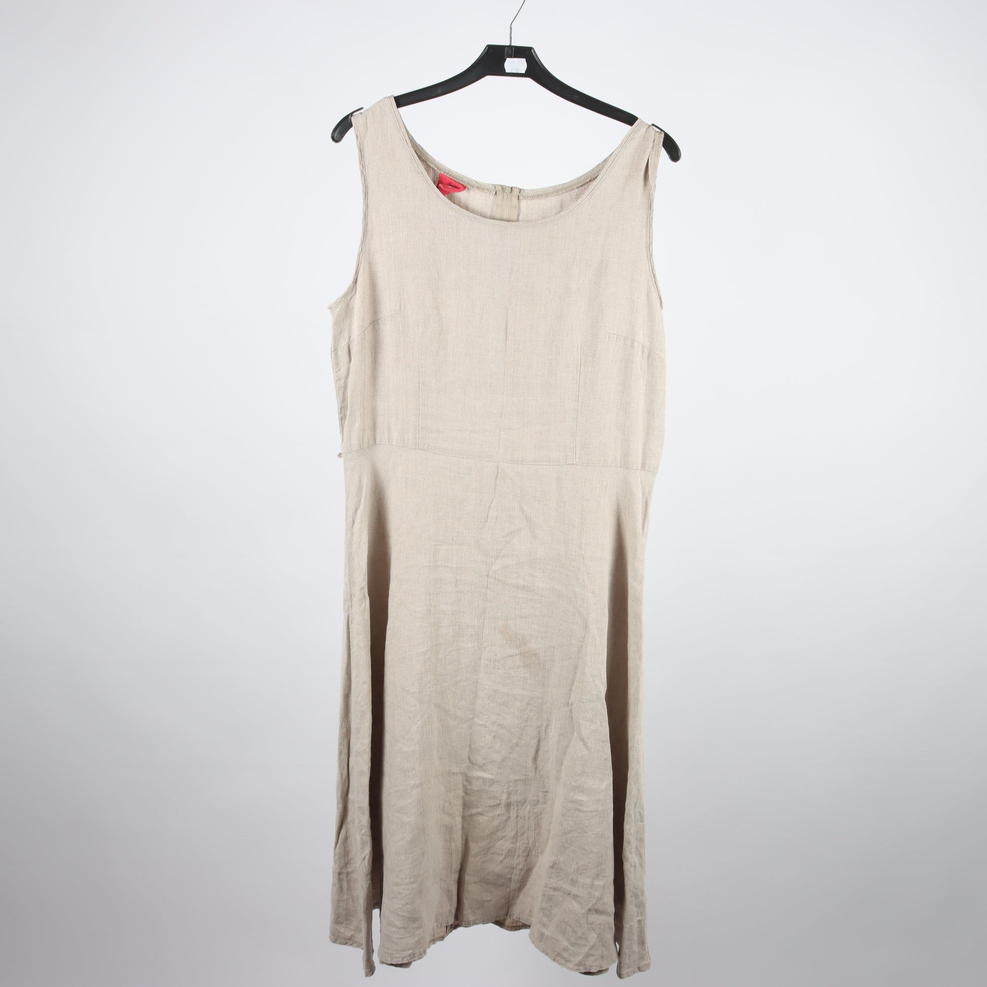 Klänning, K&Us, beige, 100% lin, stl. 40.