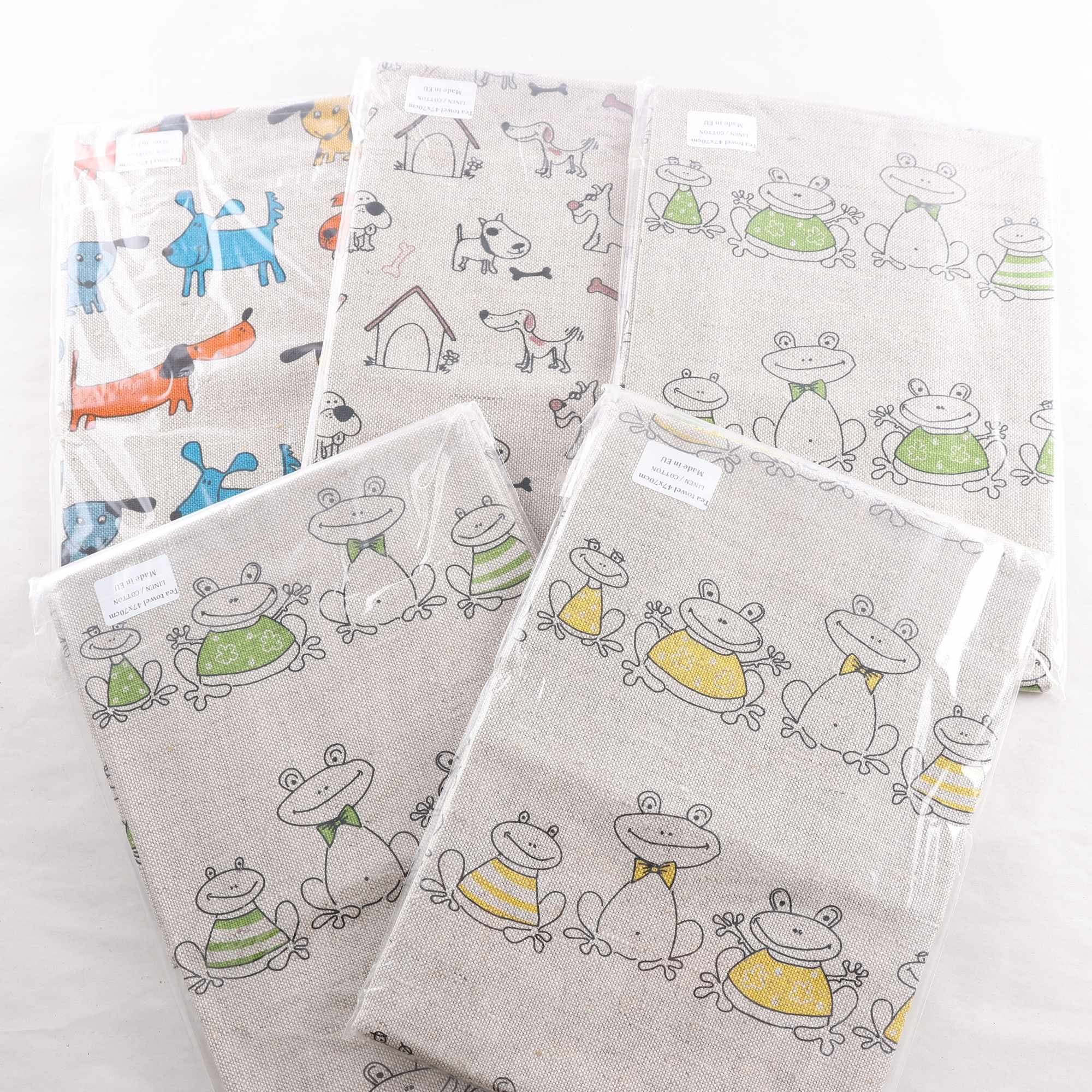 Handduk 5-pack, Tea Towel, beige, mönstrad, stl. 47 x70 cm