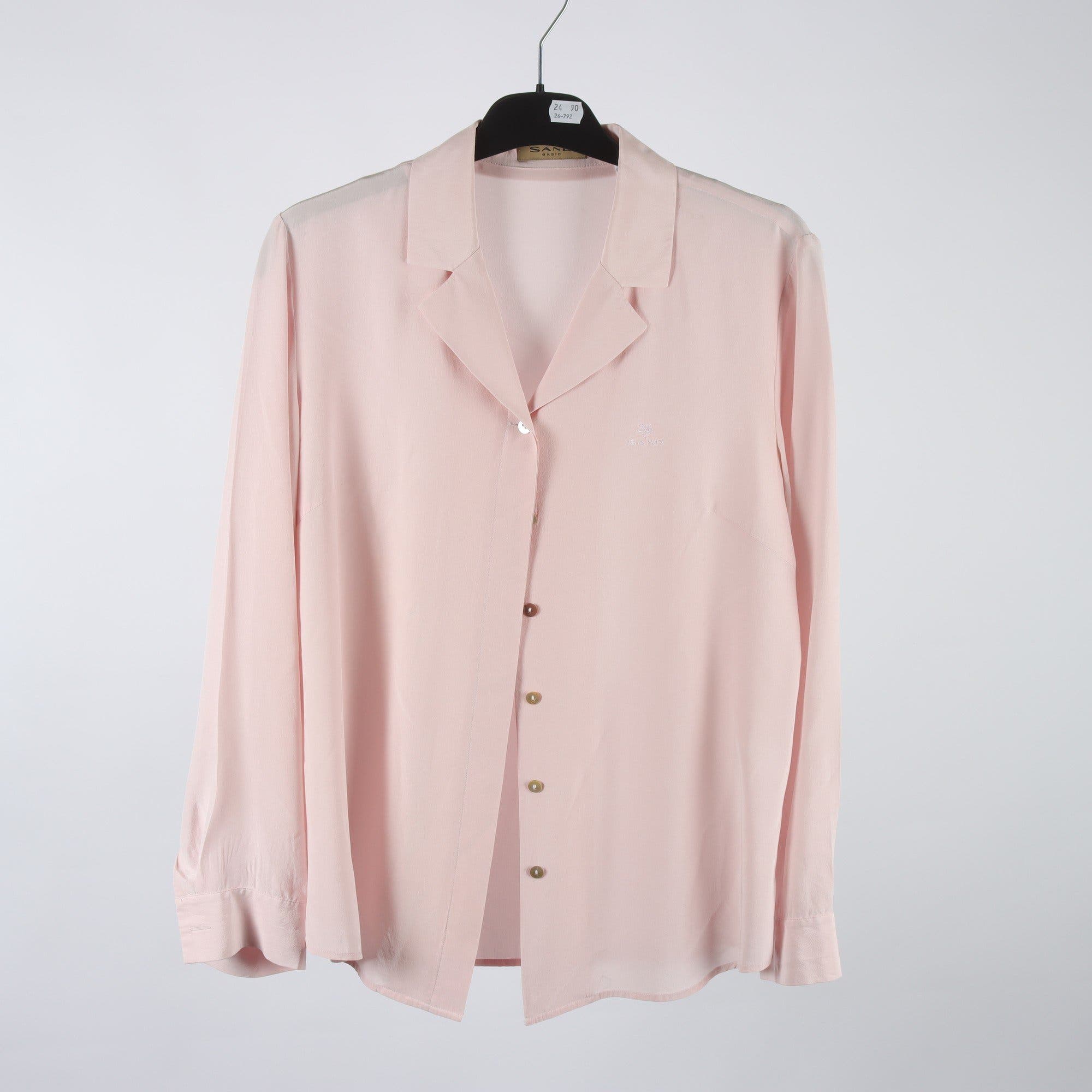 Blus, Sand, 100% siden, stl. M