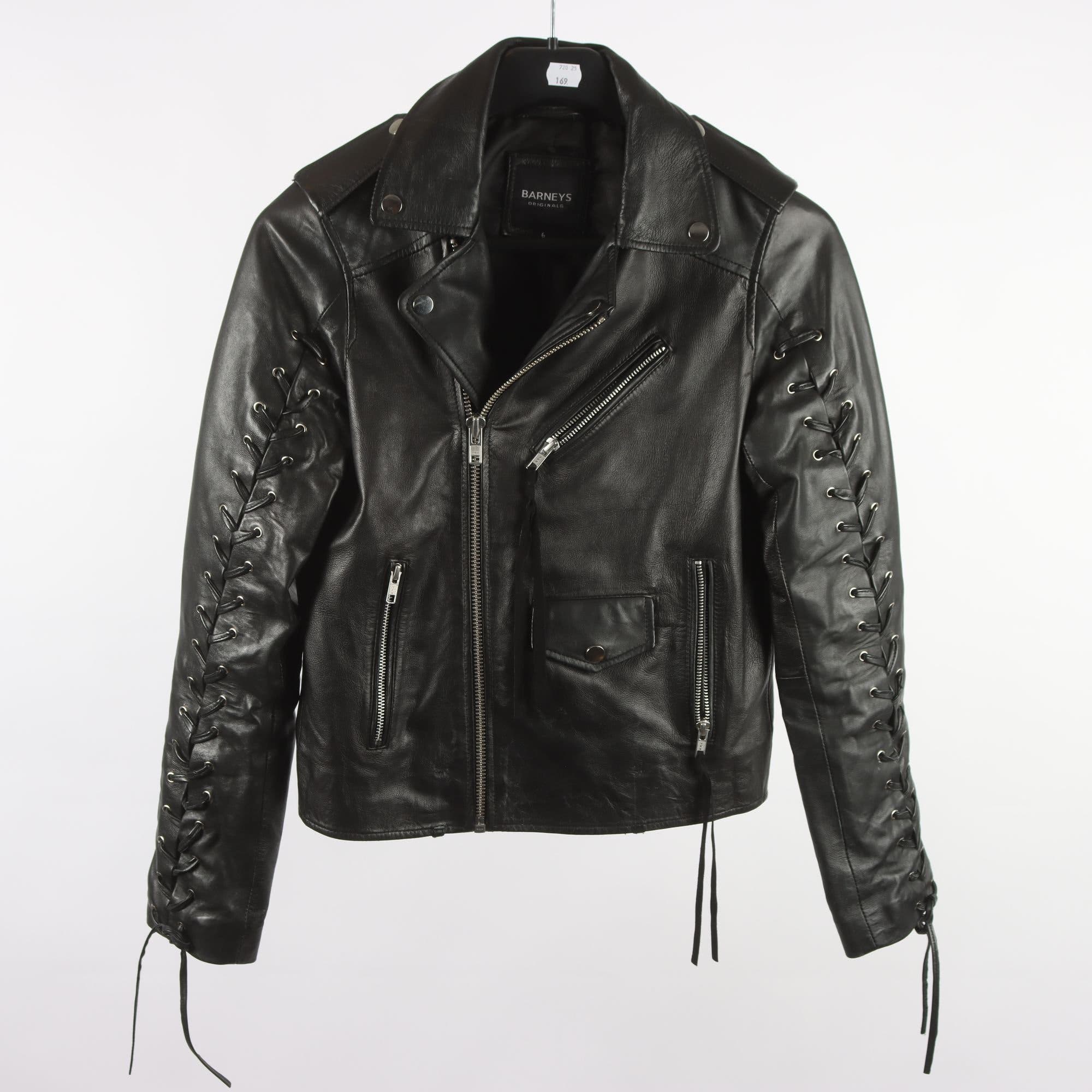 Skinnjacka, Barneys, svart, stl. 6 (S)