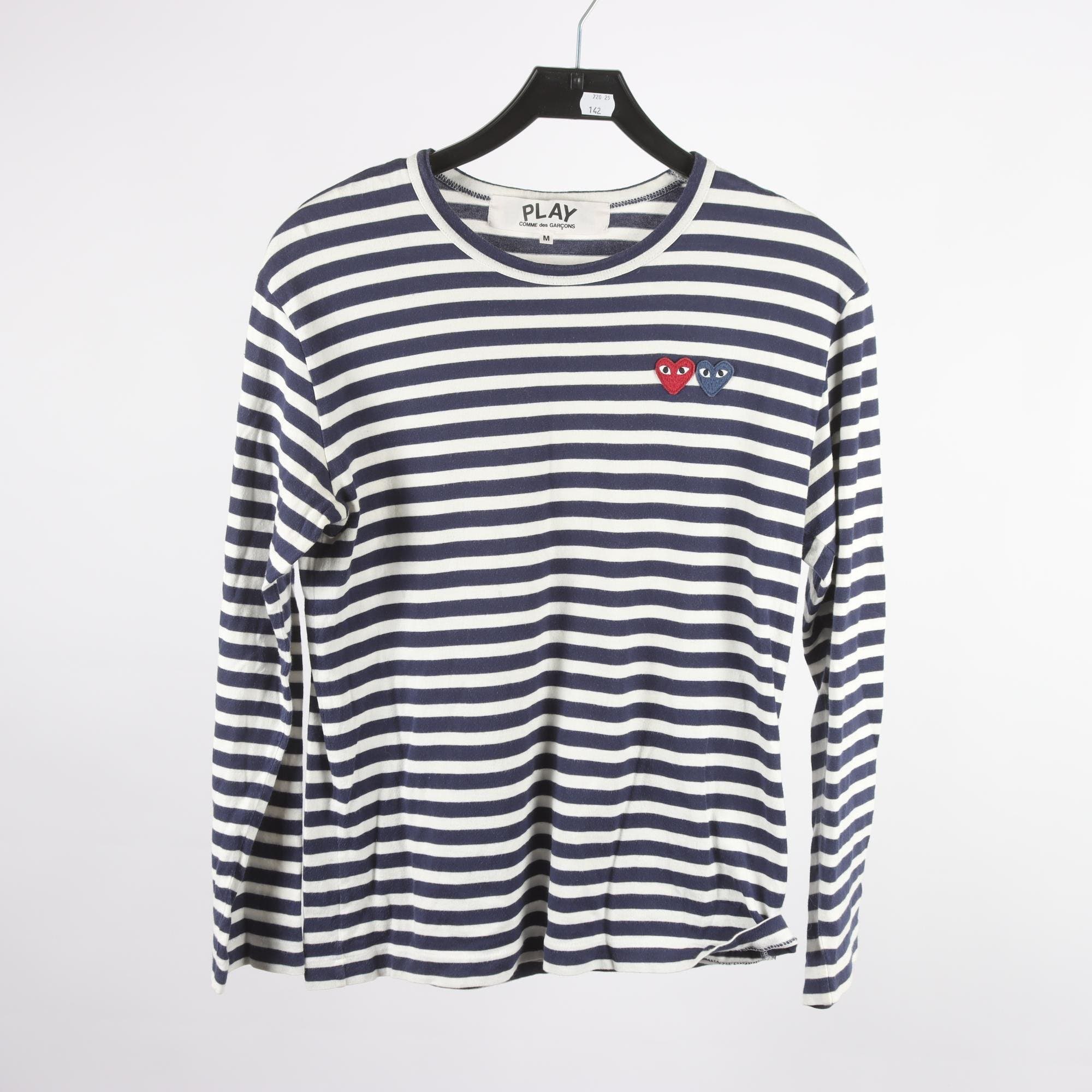 Tröja, Play Comme des Garcons, blå, vit, randig, stl. M