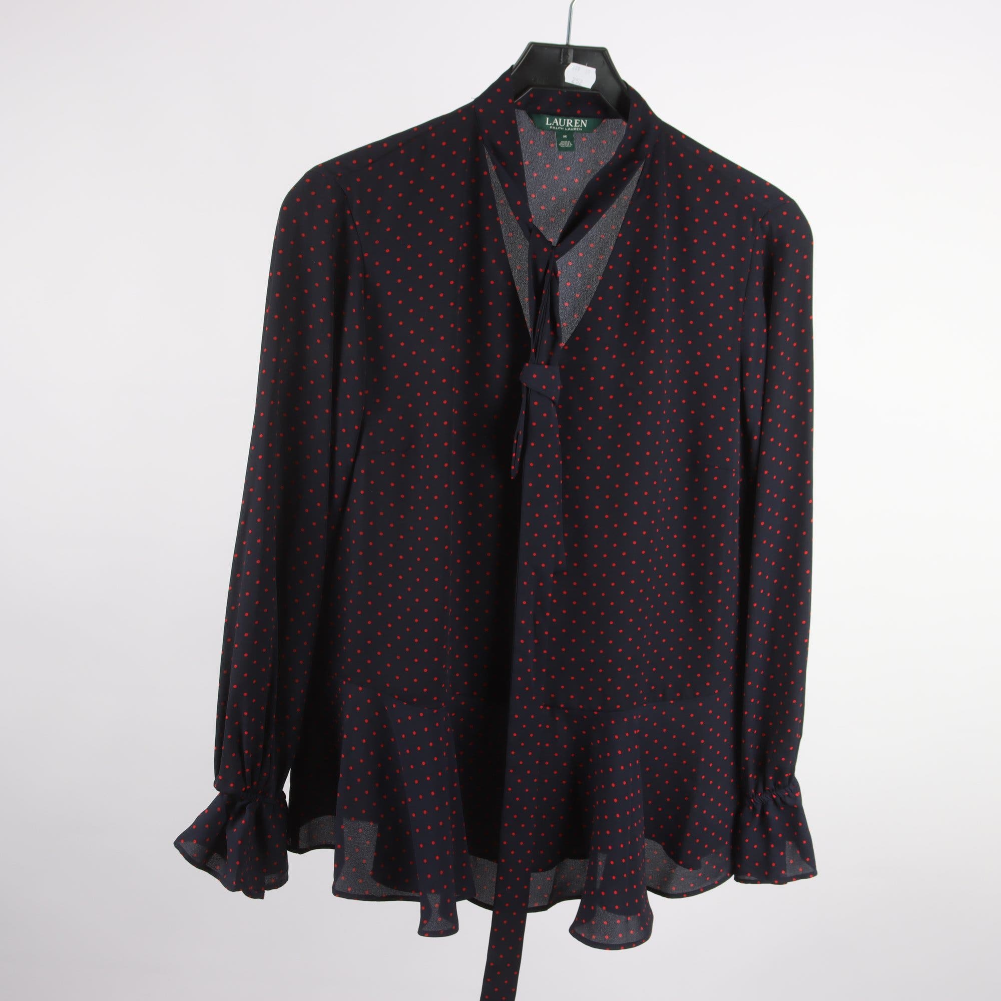 Blus, Lauren Ralph Lauren, blå, röd, prickig, stl. M.