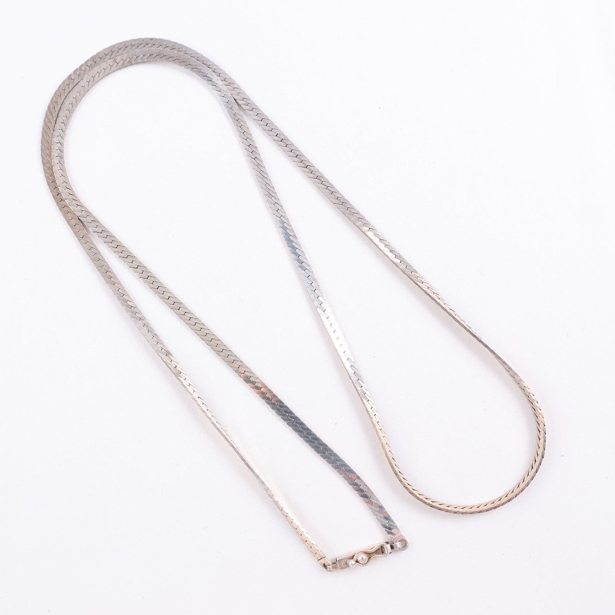 Halsband, platt Länkmodell, Silver 925.