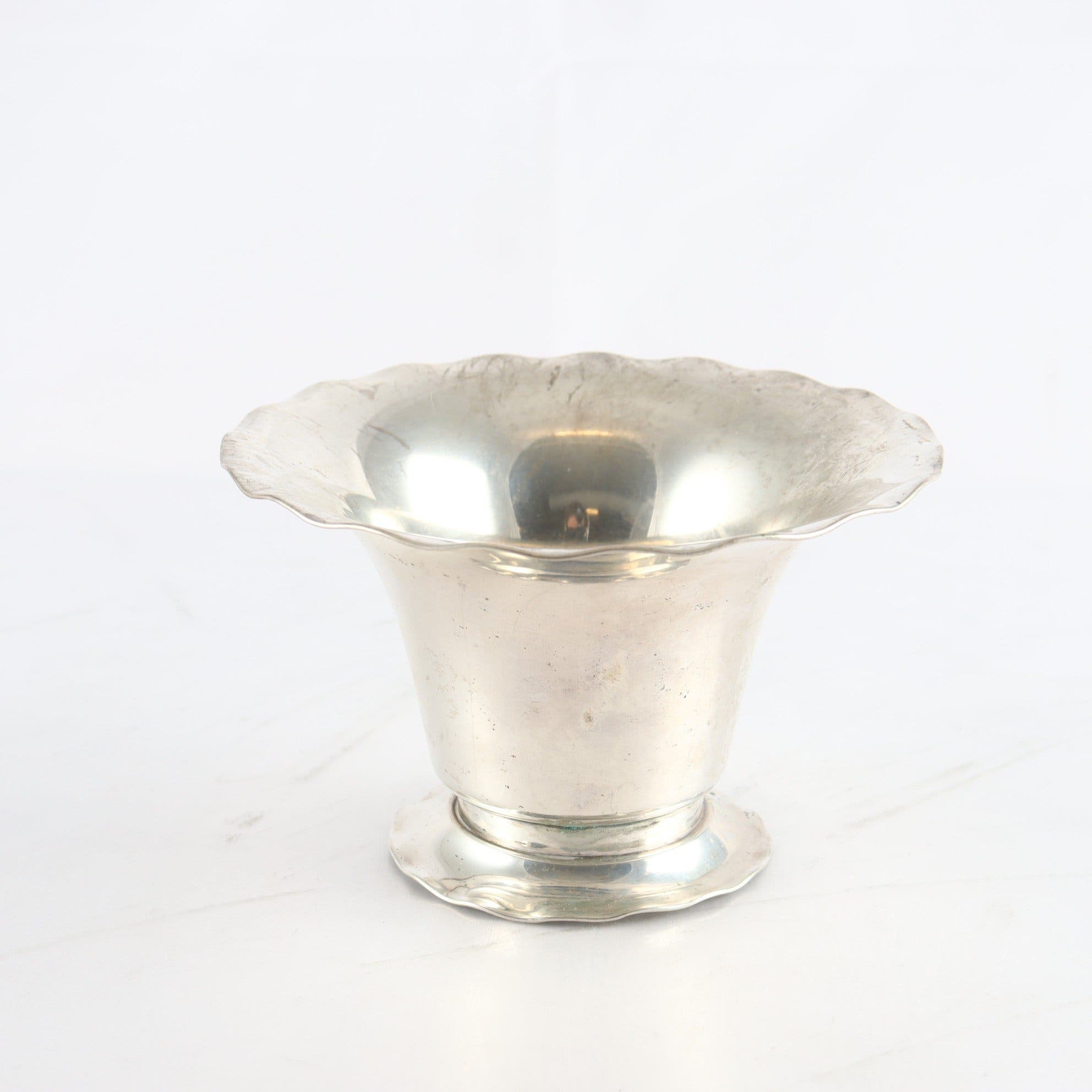 Skål, silver, kattfot, CGH, 1927