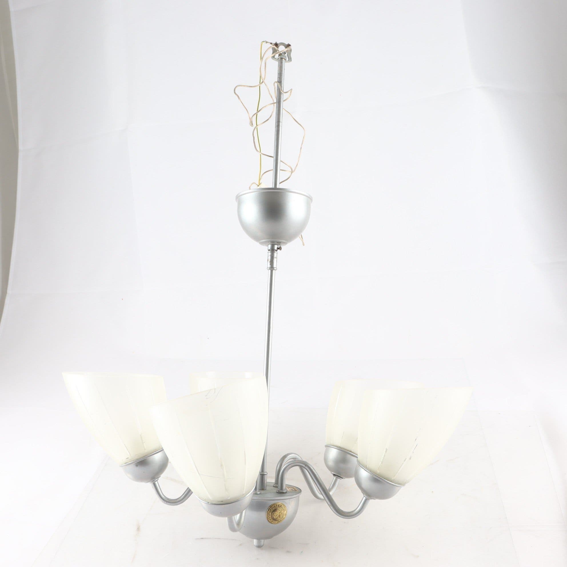 Taklampa, Karlskrona lampfabrik, glas, metall. Endast avhämtning.