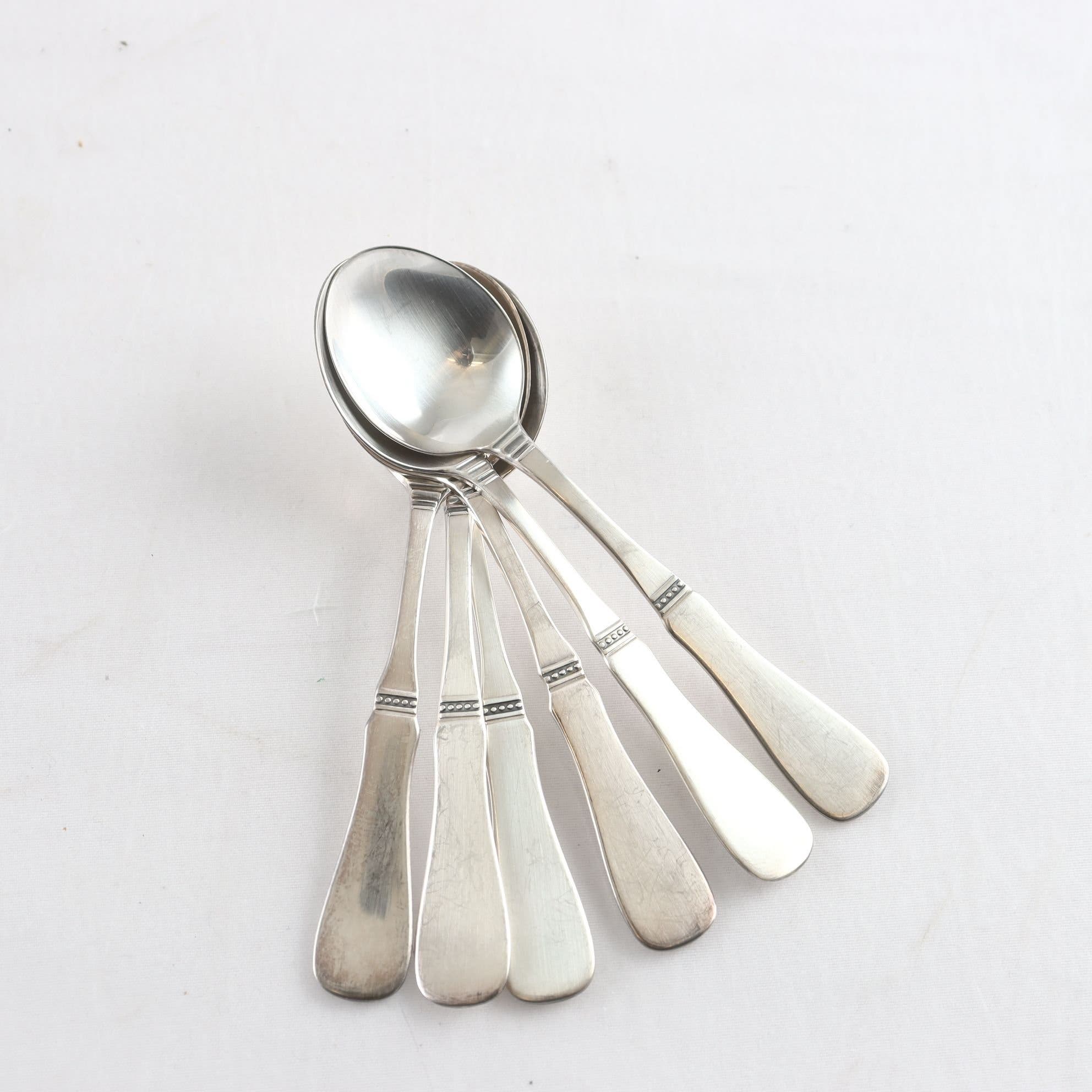 Kaffeskedar, silver, 830, Löfman, Mema, Lidköping, 1991, 6 st
