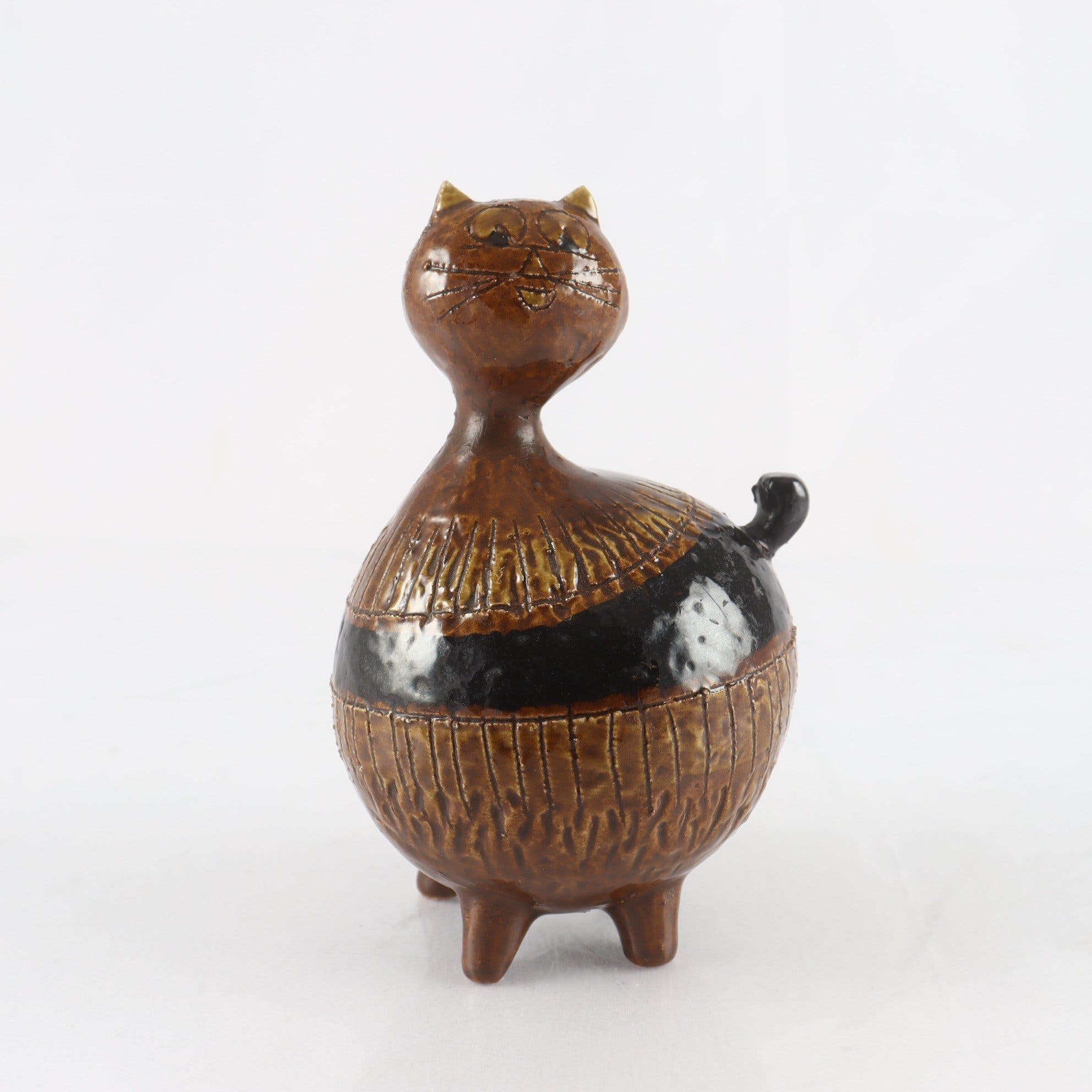 Figurin, katt, keramik, Bitossi, Italien