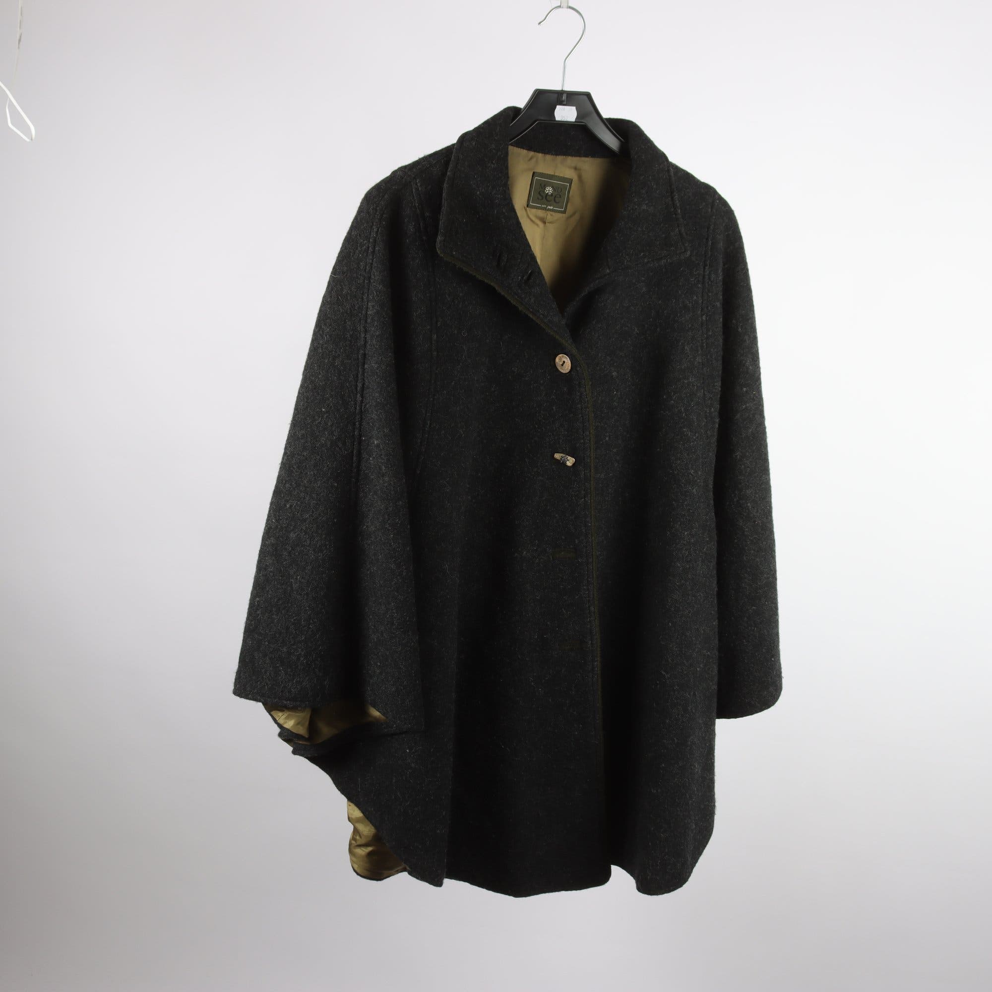 Poncho, Mondsee, grå, 100% ull, stl. one size.
