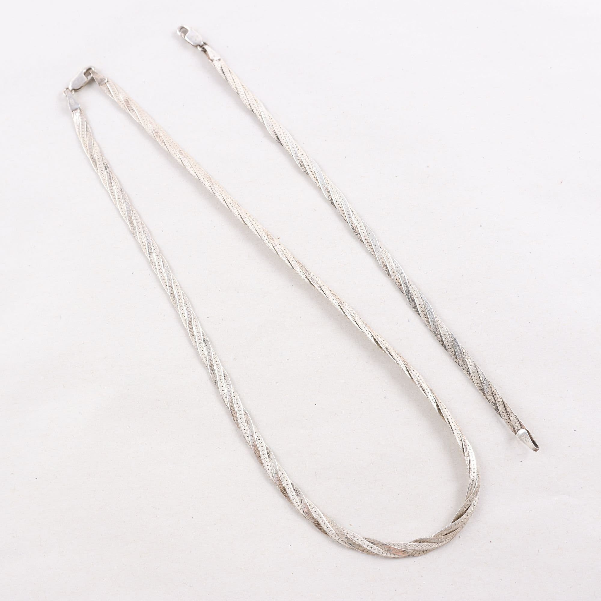 Silverset, halsband & armband, vikt: 15.8g
