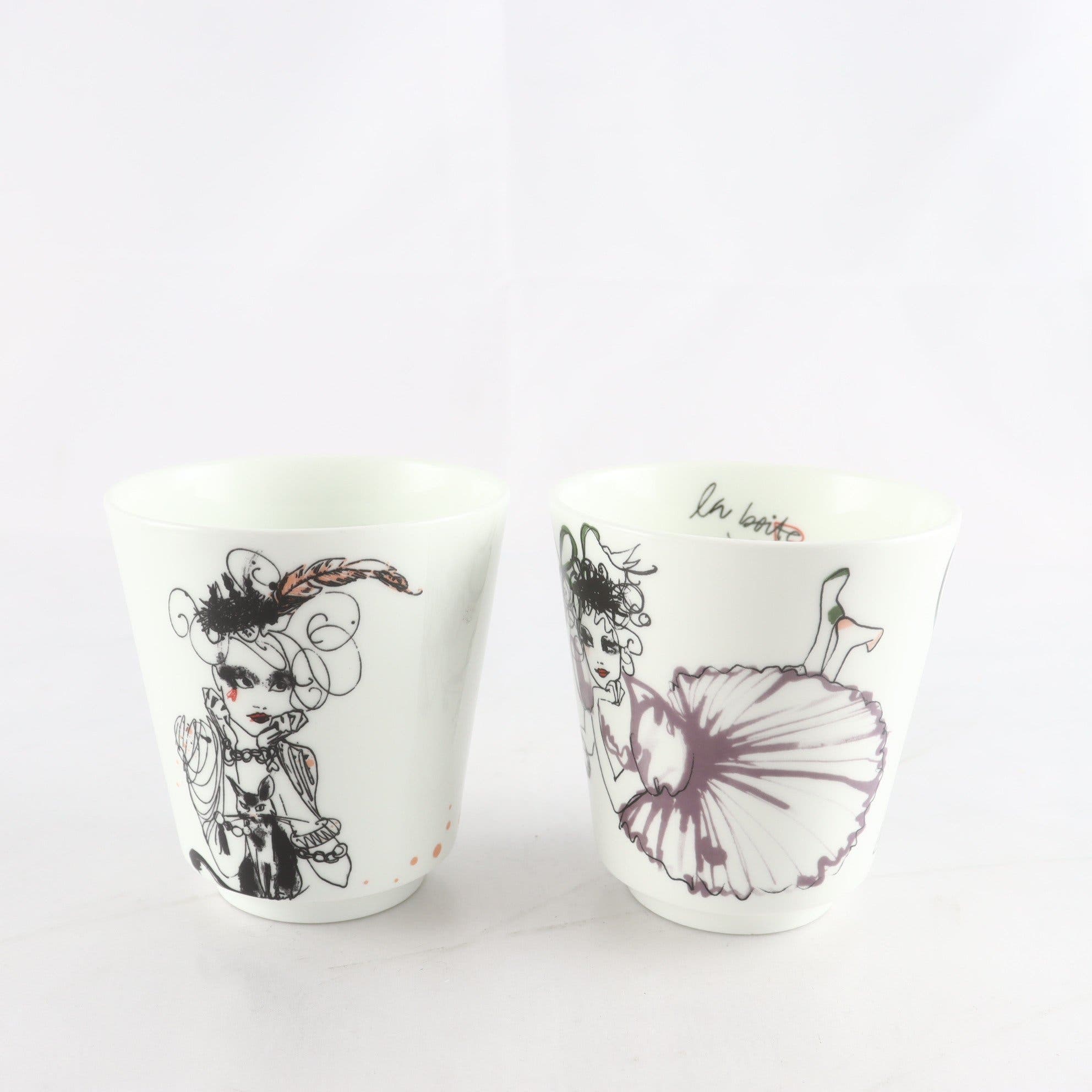 Muggar 2 st , Porslin ,”Mille Oiseau” , Lovisa Burfitt , Rörstrand