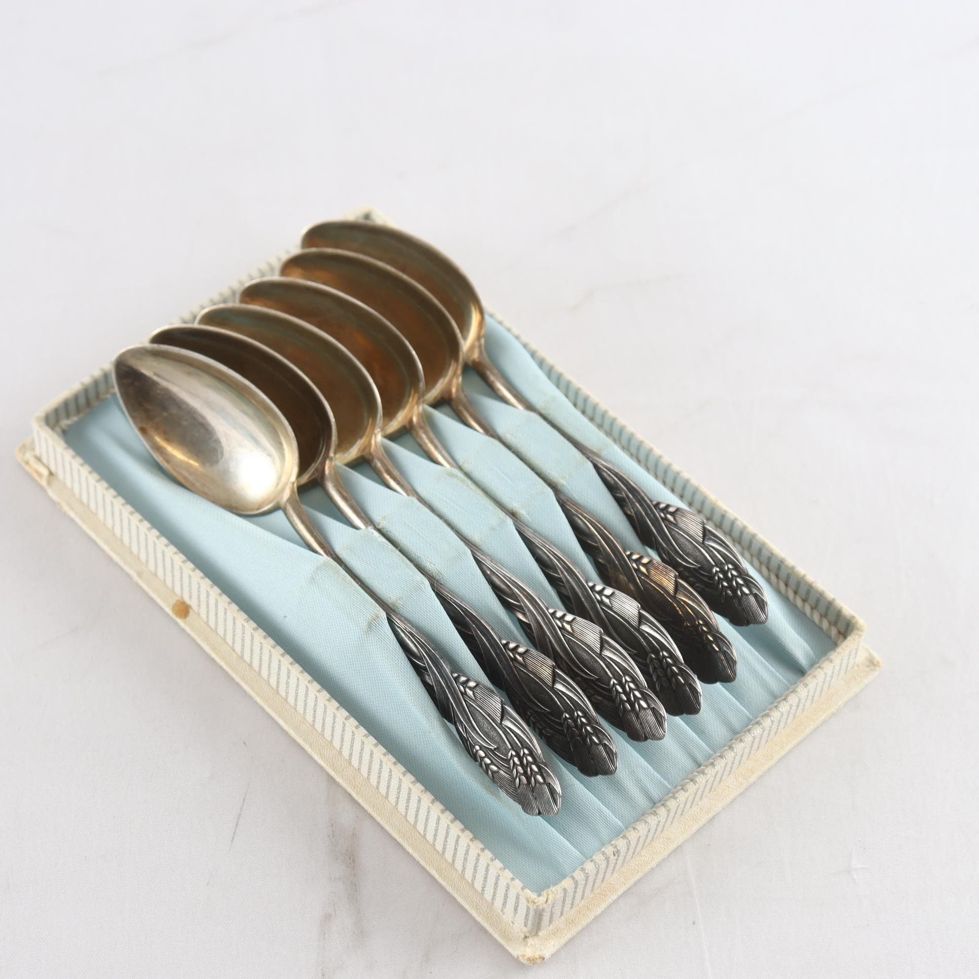 Kaffeskedar, silver, Helsingfors, kontrollstämolade, 1948, 6 st