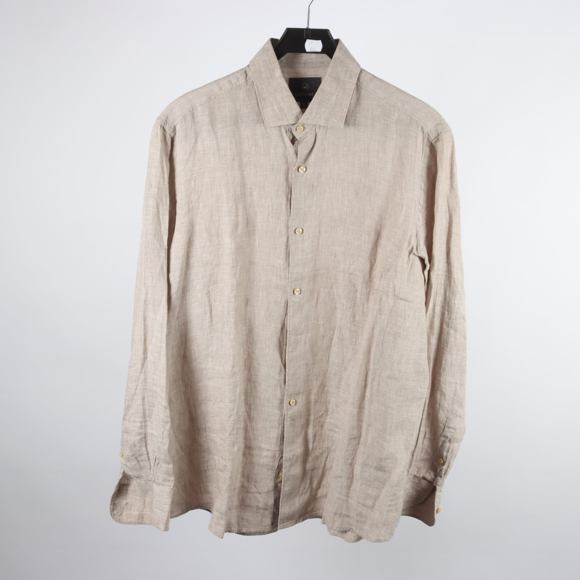 Skjorta, Less Worries, beige, 100% lin, stl. L.