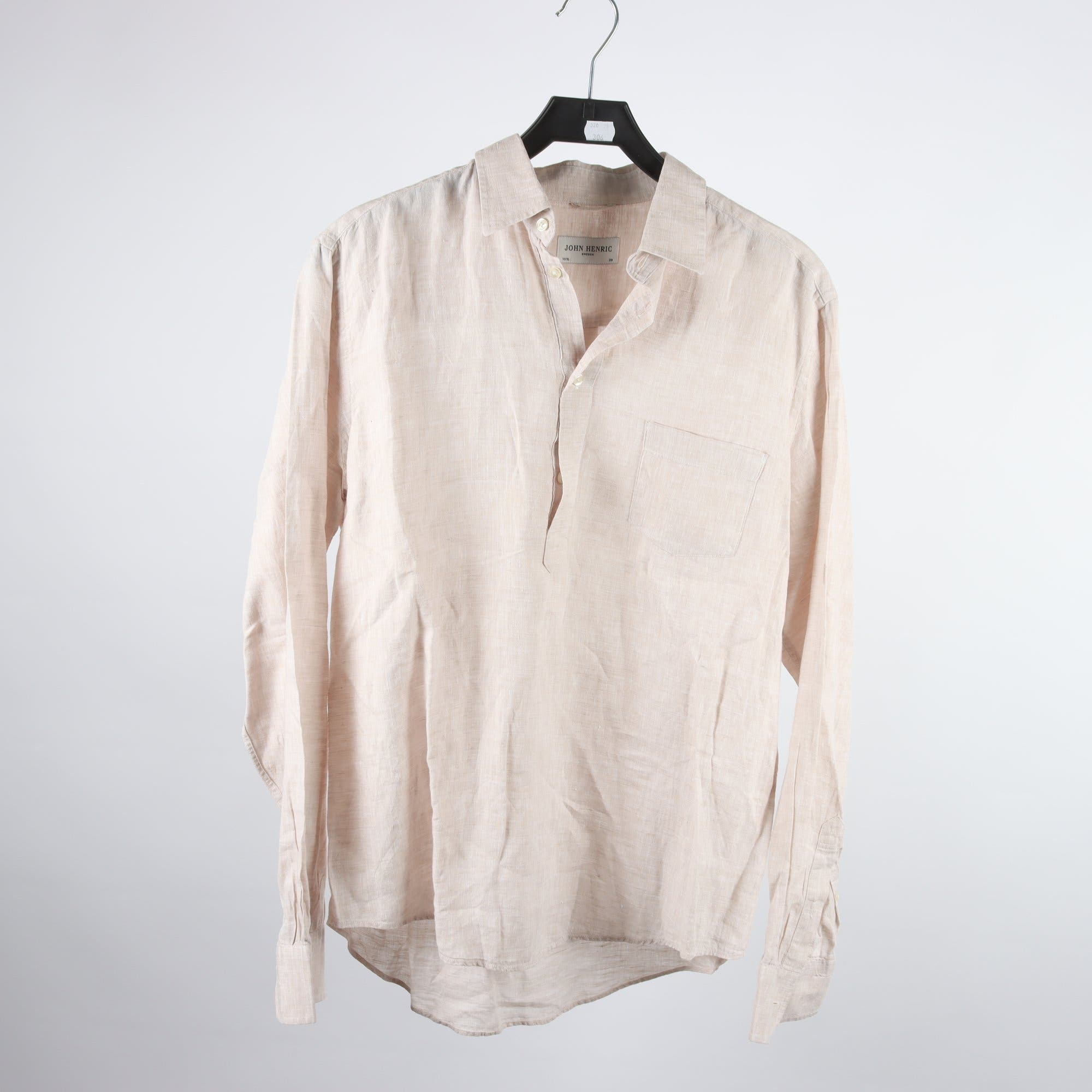 Skjorta, John Henric, beige, 100% lin, stl. 39.