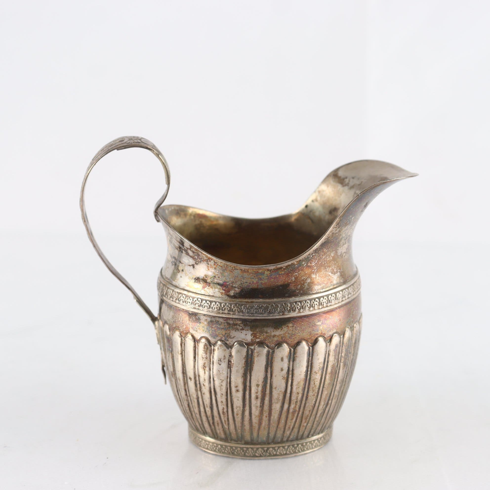 Gräddkanna, silver, M.E, utsliten ortsstämpel, kontrollstämplad, år 1825
