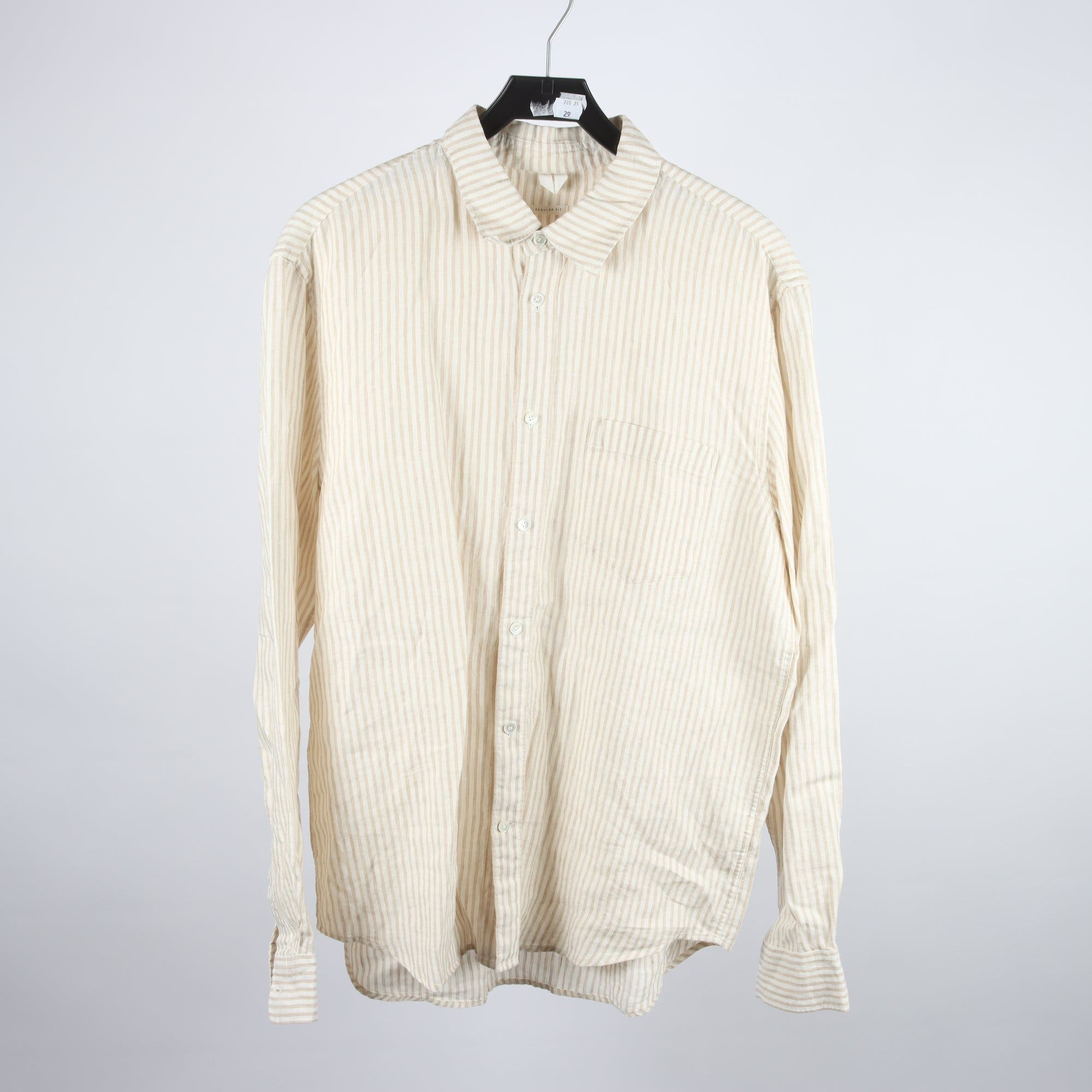 Skjorta, Arket, beige, vit, randig, 100% linne, stl. 52